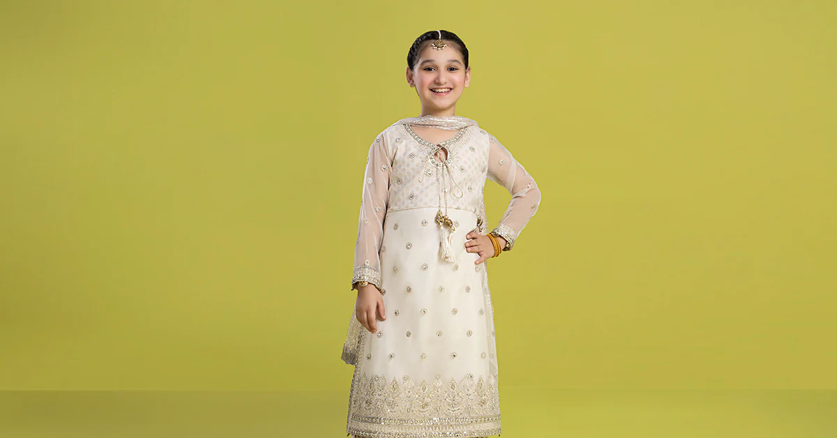 3 Piece Embroidered Organza Suit - Image 8
