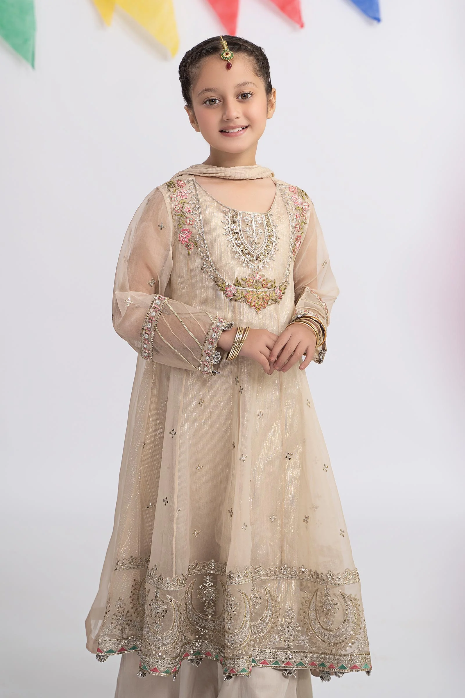 3 Piece Embroidered Organza Suit - Image 4