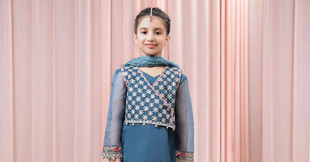 3 Piece Embroidered Organza Suit - Image 7