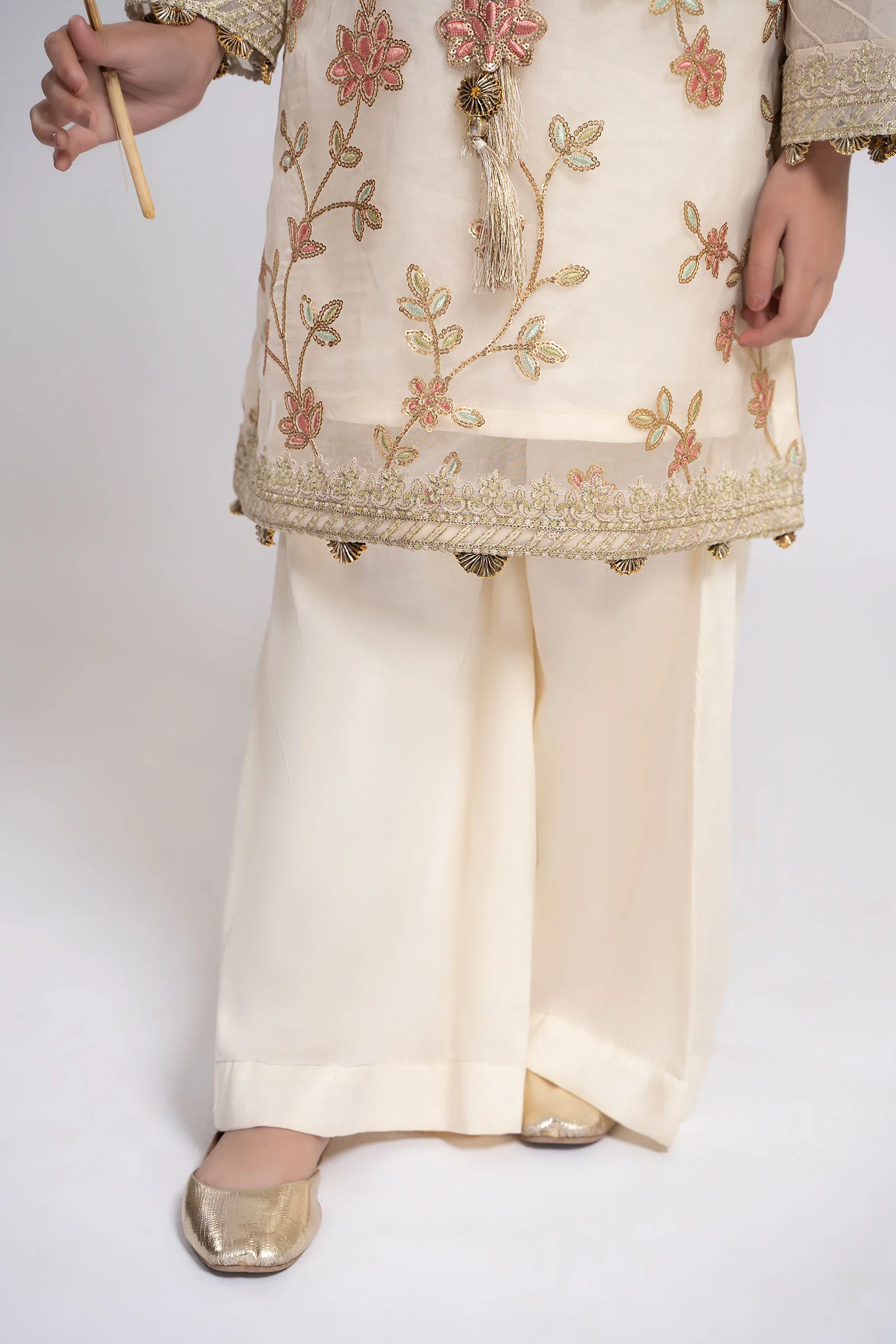 3 Piece Embroidered Organza Suit - Image 4