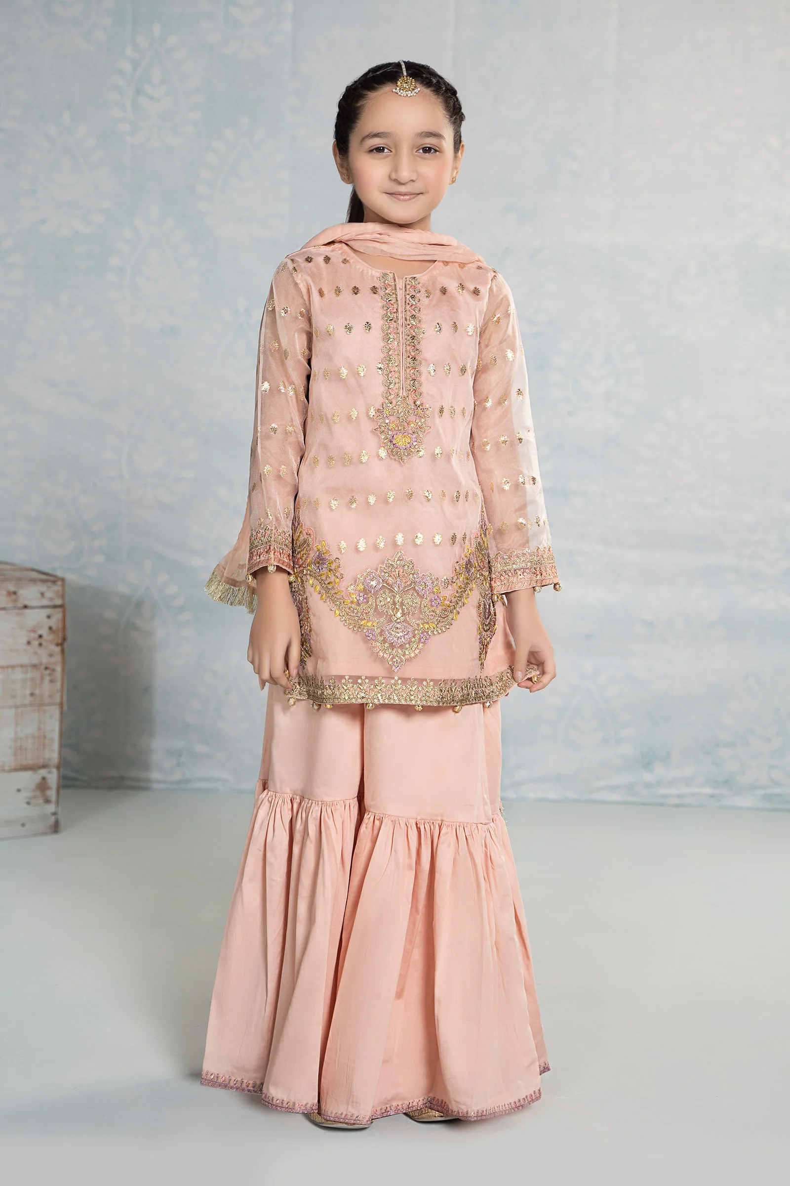 3 Piece Embroidered Organza Suit
