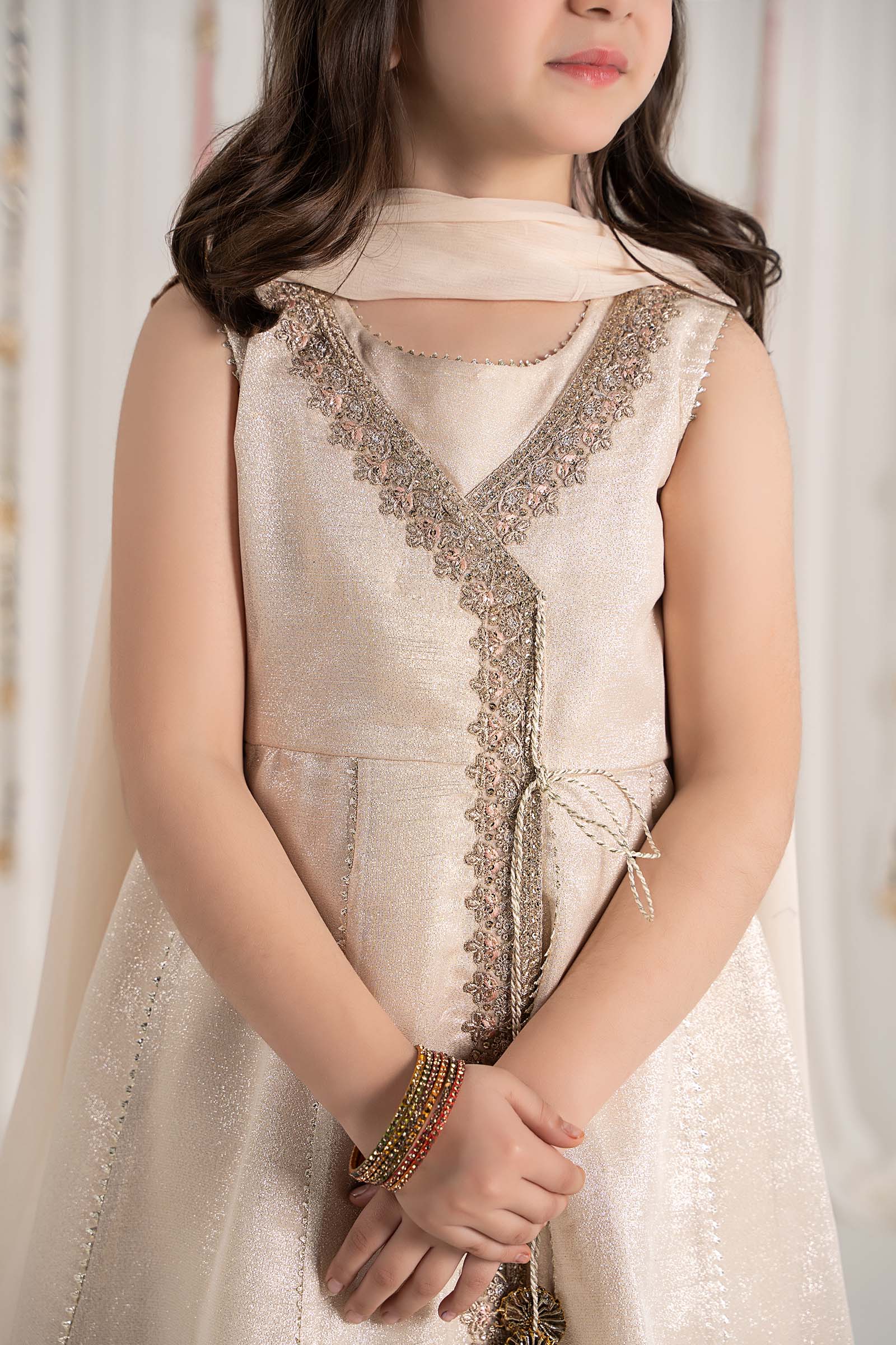 3 Piece Embroidered Cotton Staple Zari Suit - Image 5