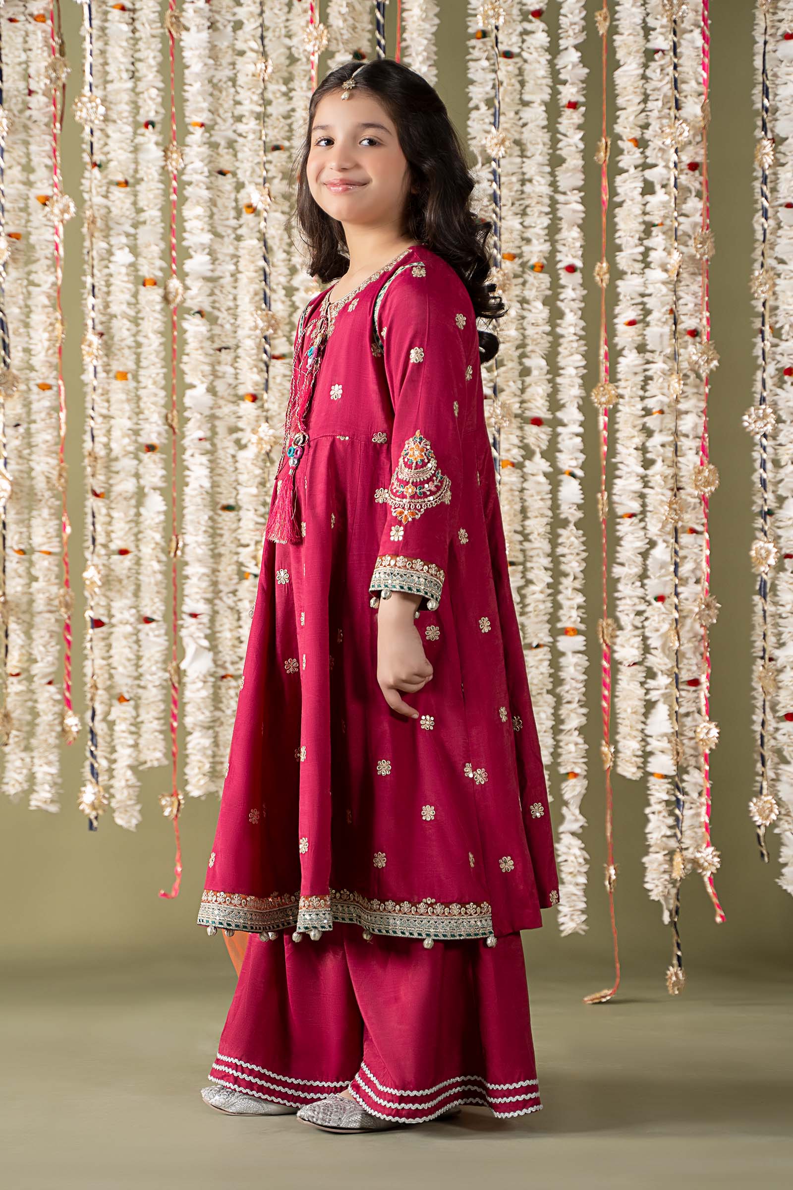 3 Piece Embroidered Raw Silk Suit - Image 4