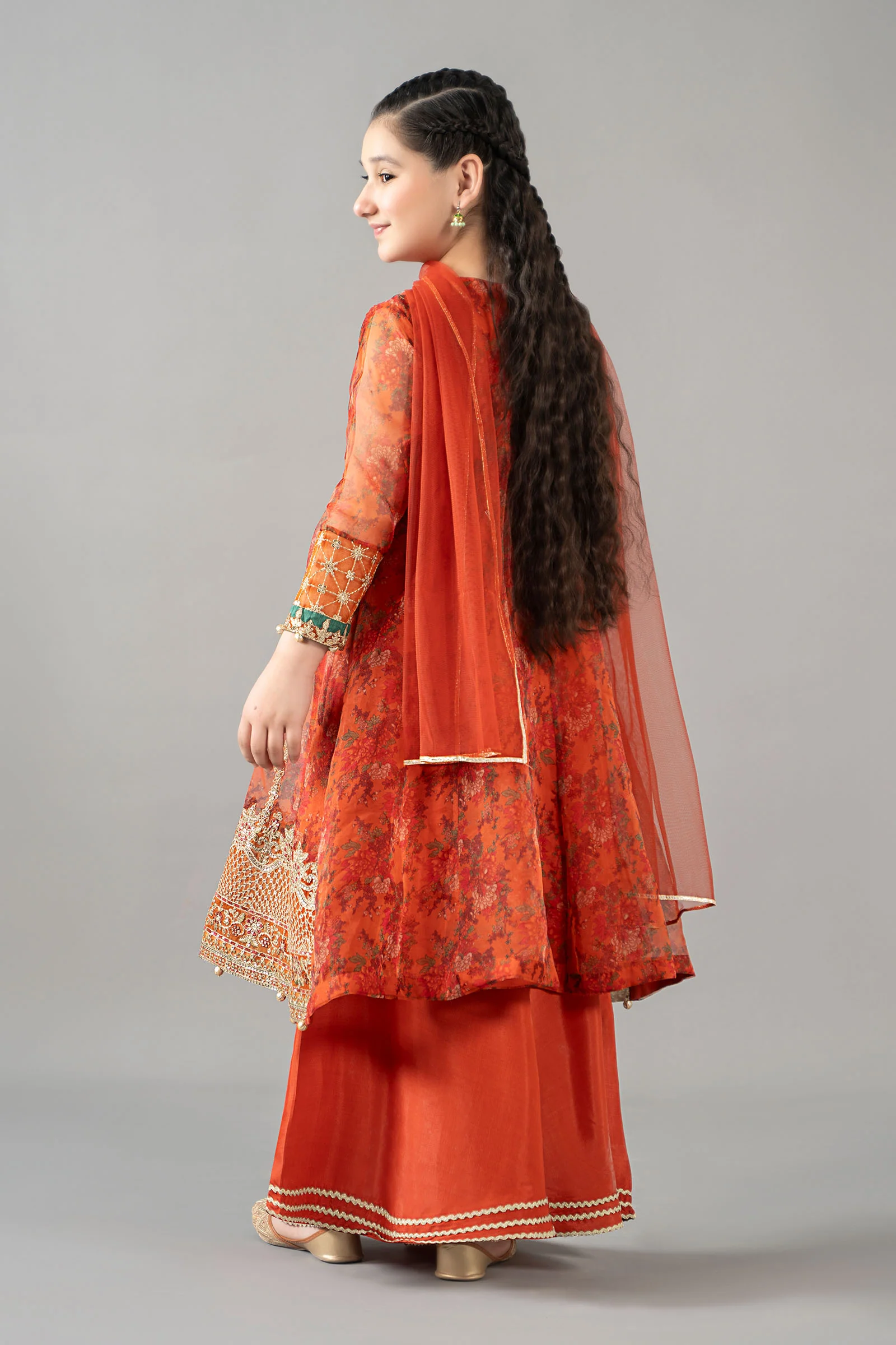 3 Piece Embroidered Poly Organza Suit - Image 7