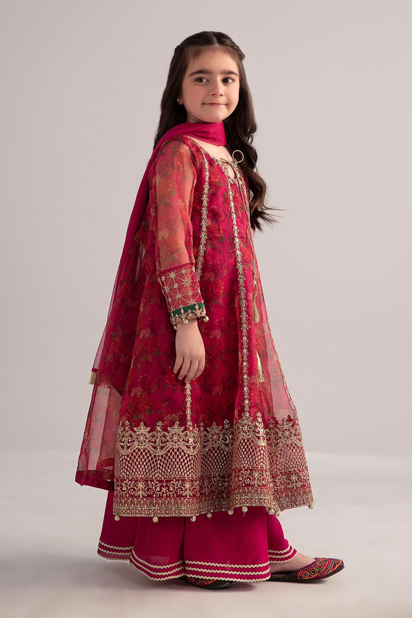 3 Piece Embroidered Poly Organza Suit - Image 5