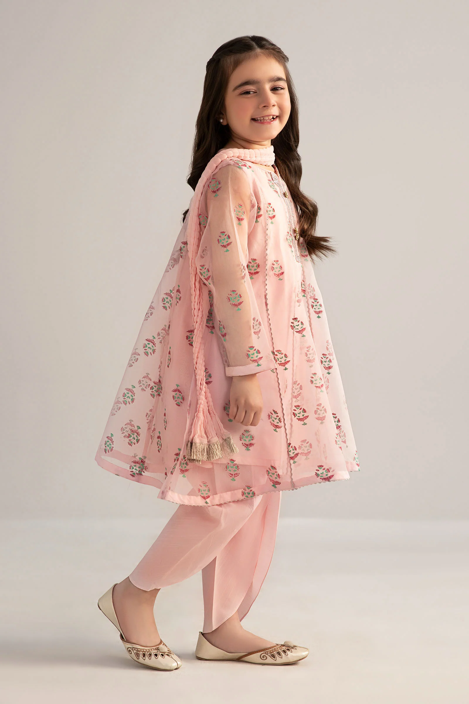 3 Piece Printed Poly Organza Suit - Image 4