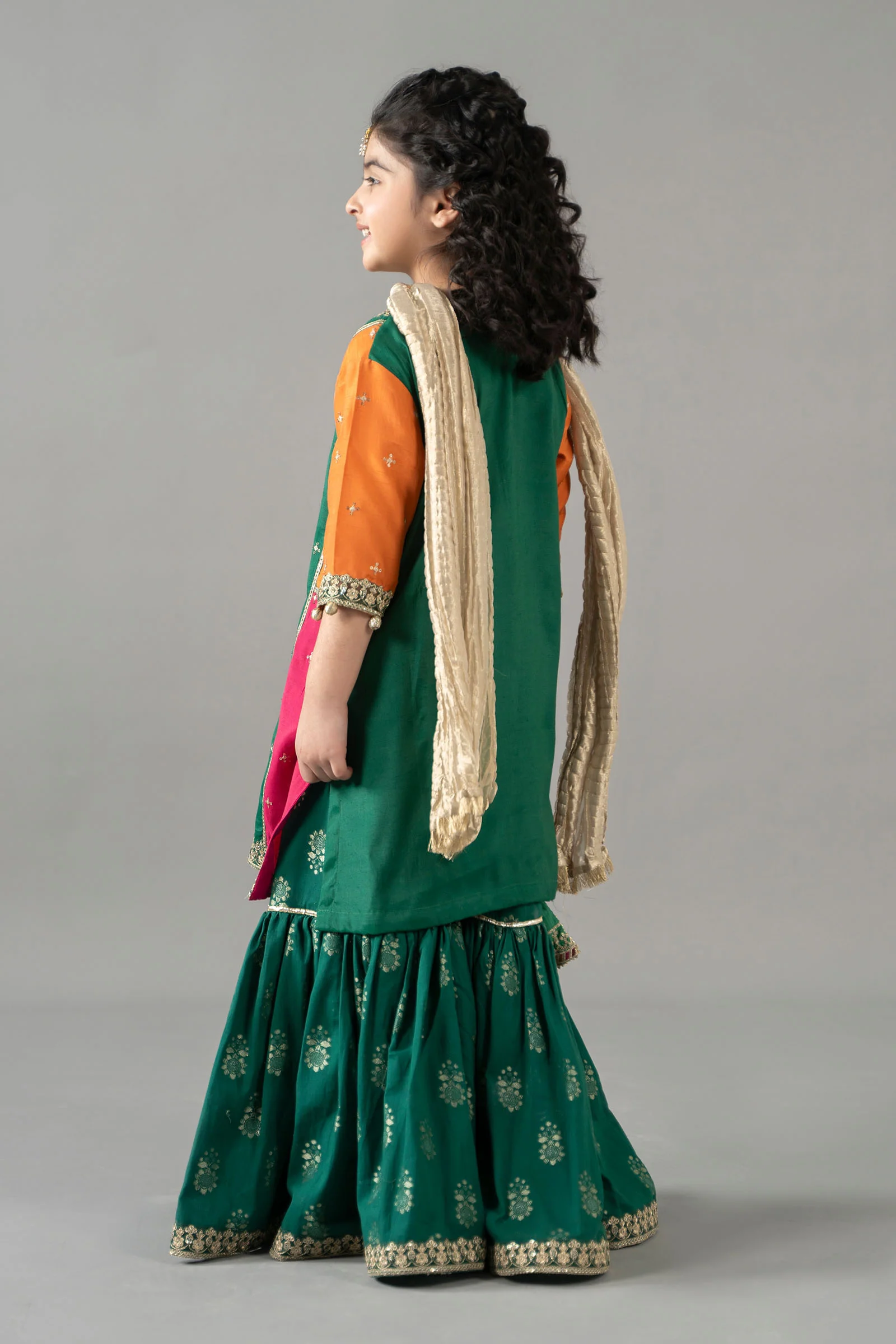 3 Piece Embroidered Raw Silk Suit - Image 6