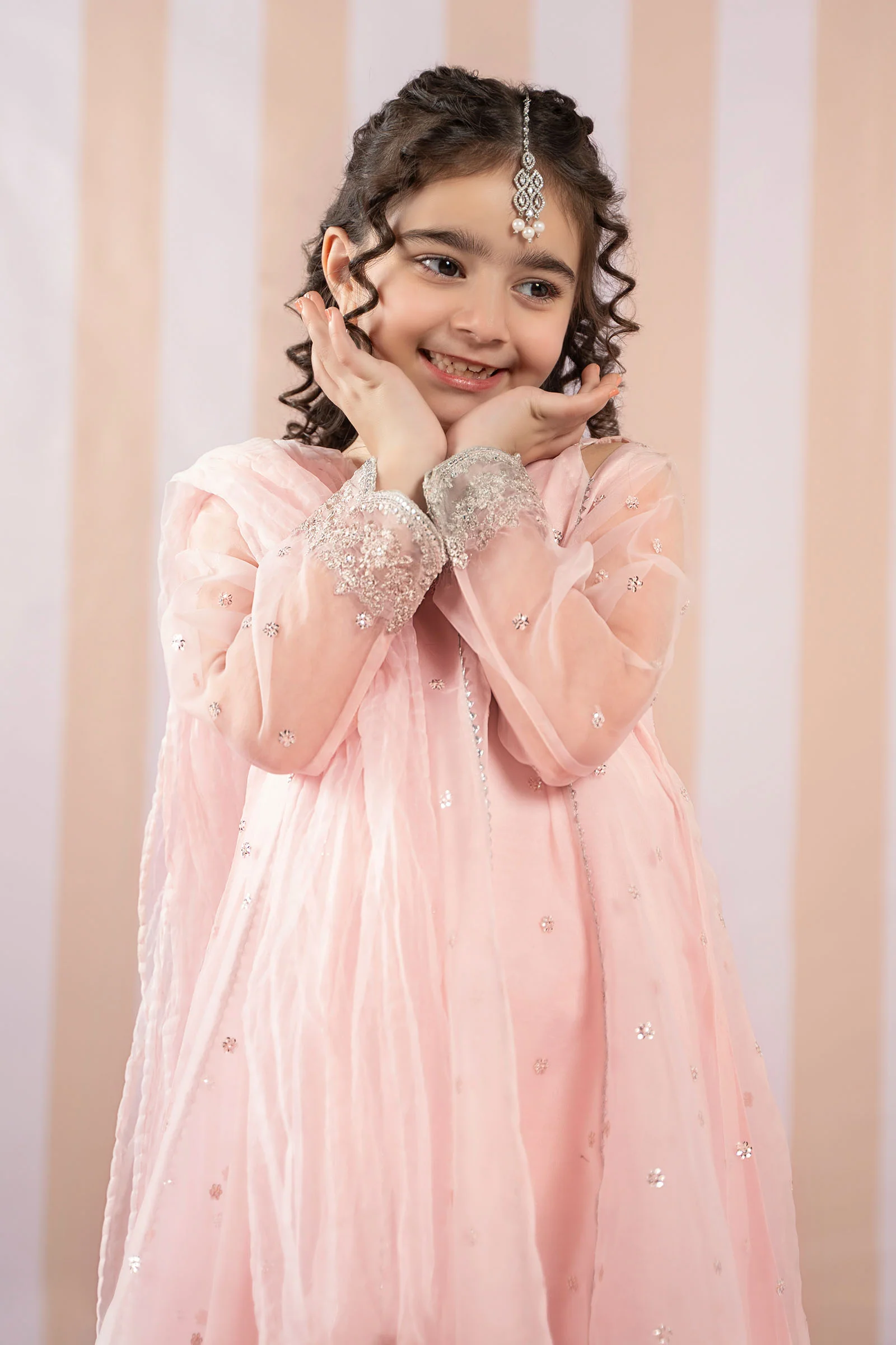 3 Piece Embroidered Organza Suit - Image 3