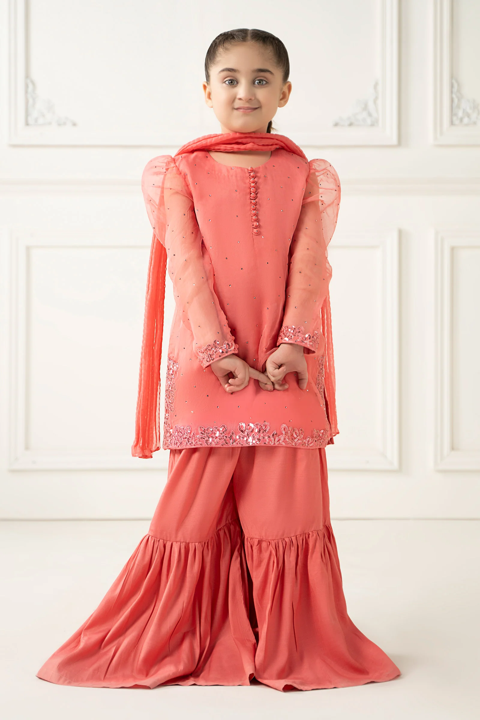 3 Piece Dyed Organza Suit
