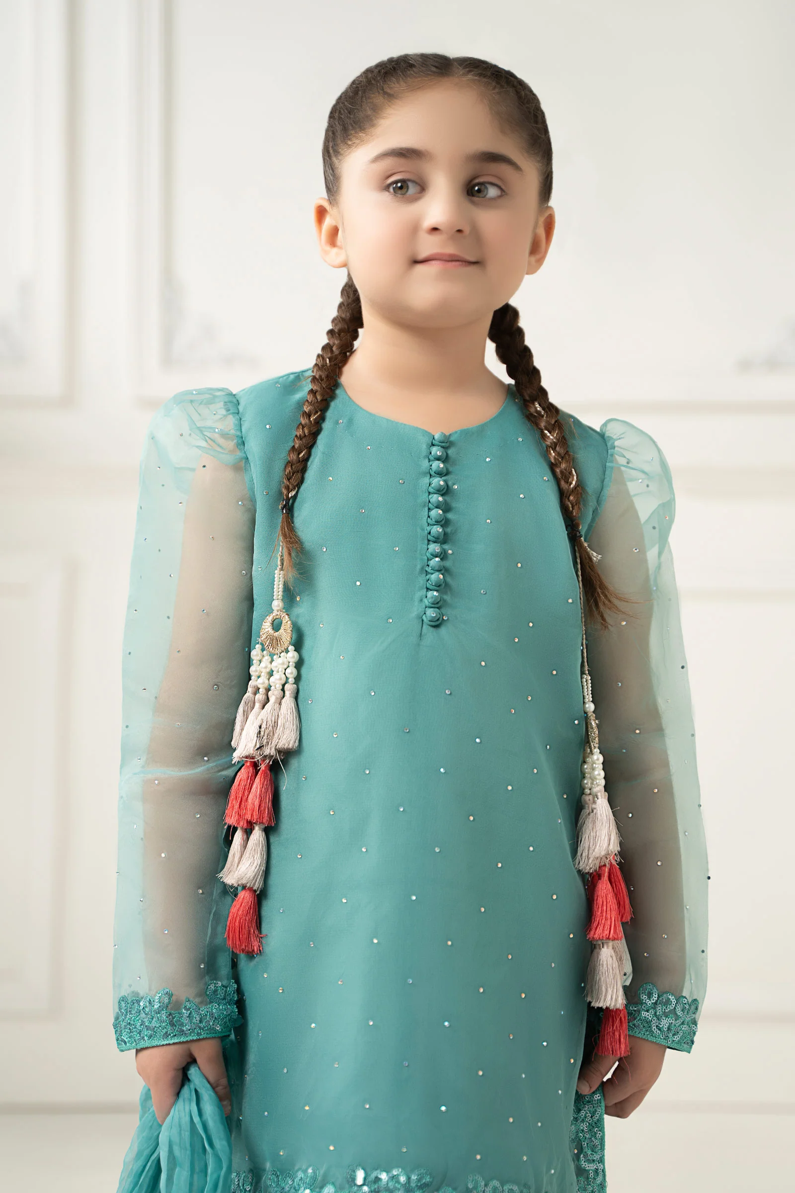 3 Piece Dyed Organza Suit - Image 2