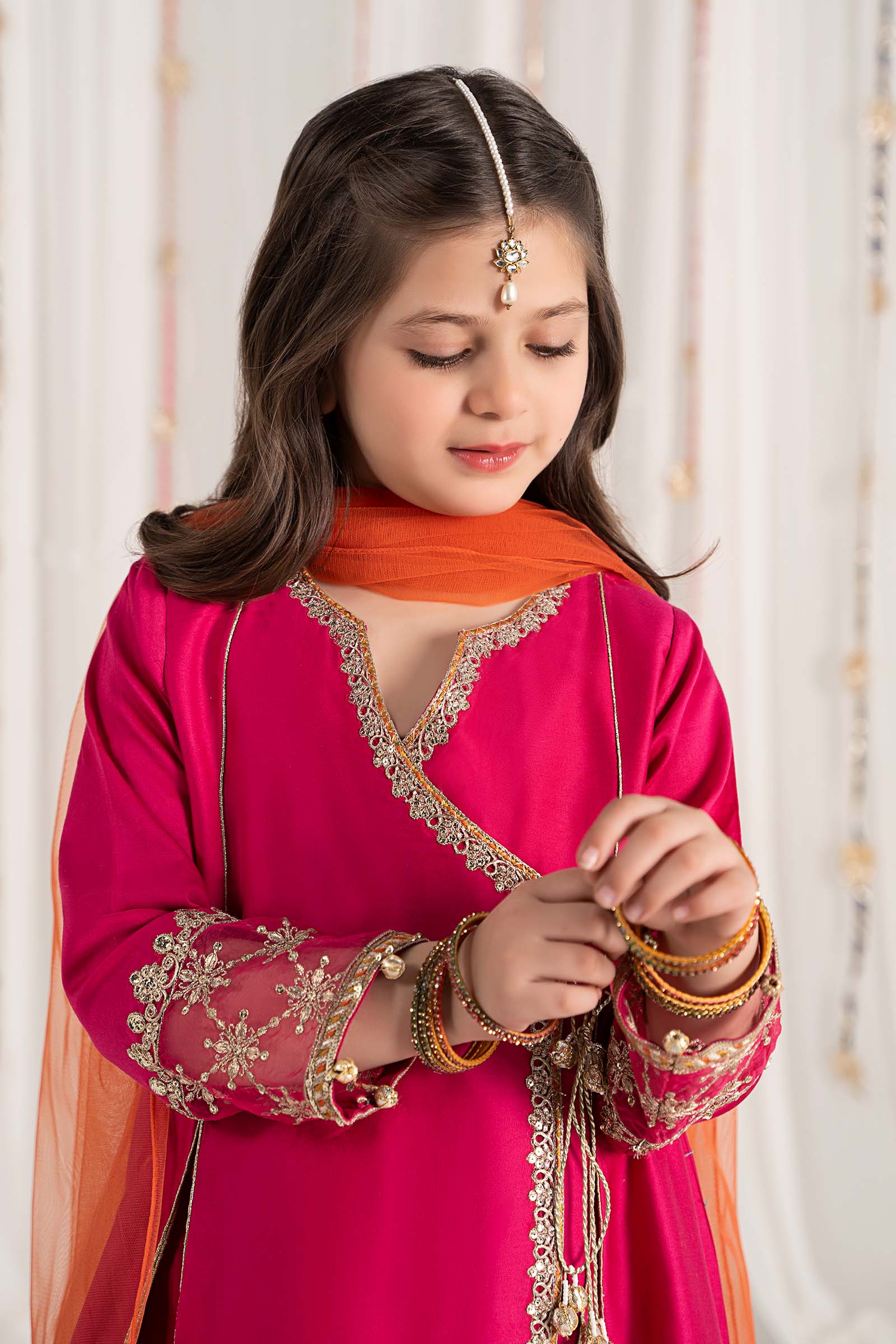 3 Piece Embroidered Cotton Satin Suit - Image 2