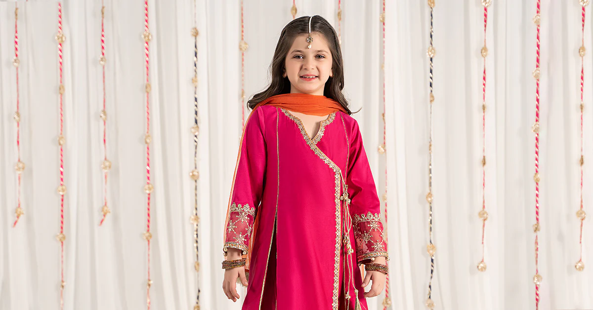 3 Piece Embroidered Cotton Satin Suit - Image 8