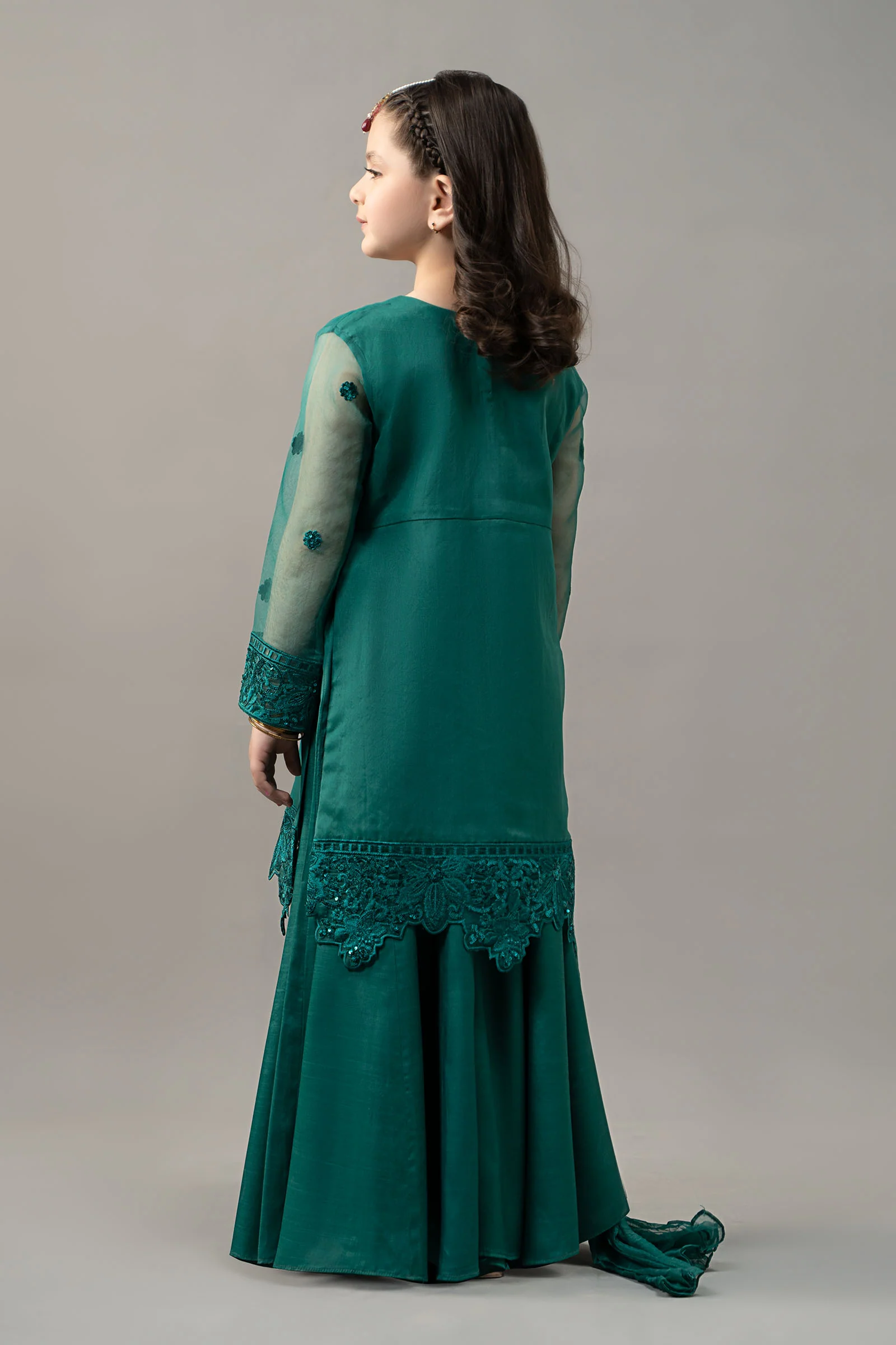 3 Piece Embroidered Organza Suit - Image 5