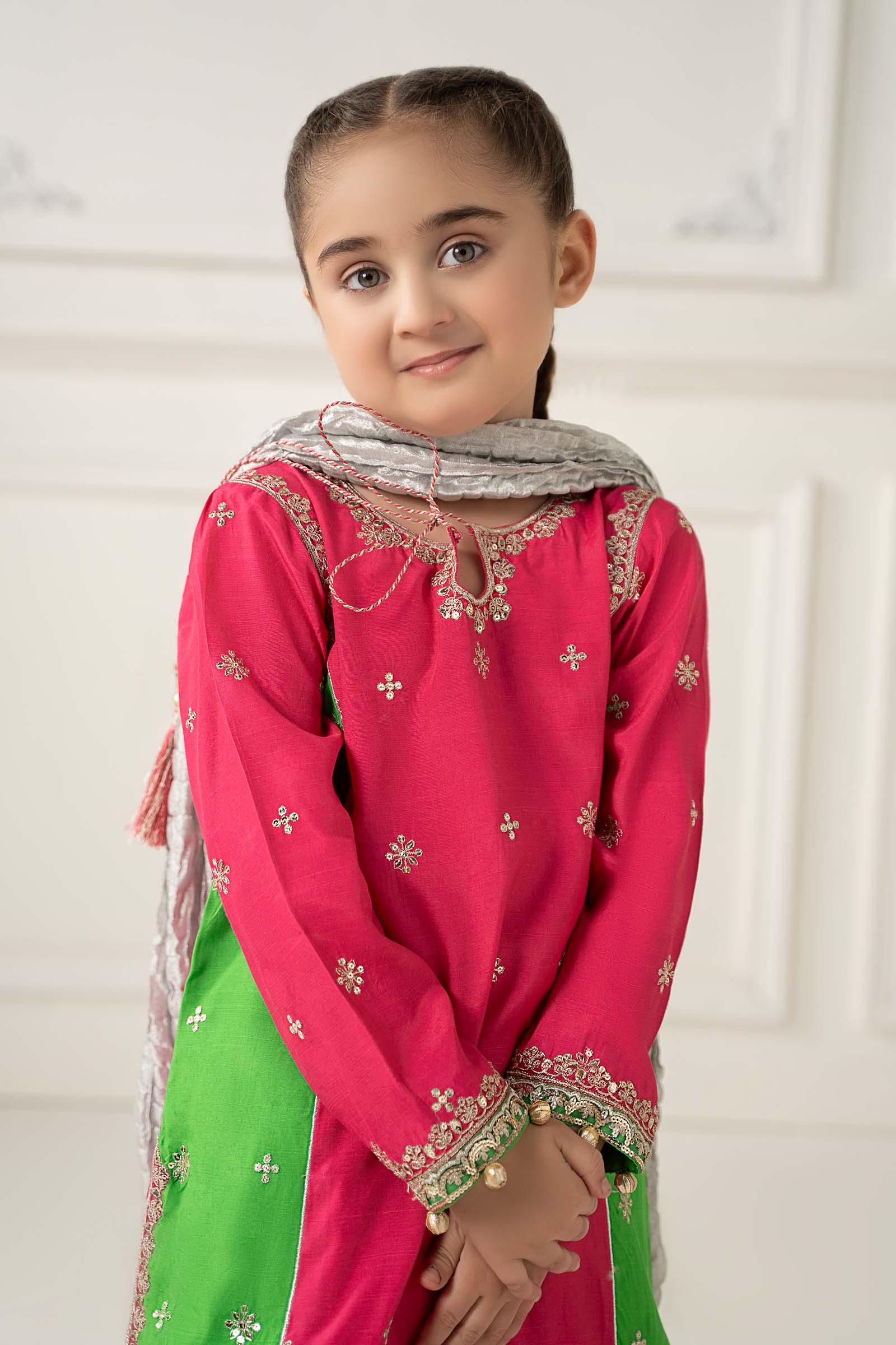 3 Piece Embroidered Polyester Net Suit - Image 2