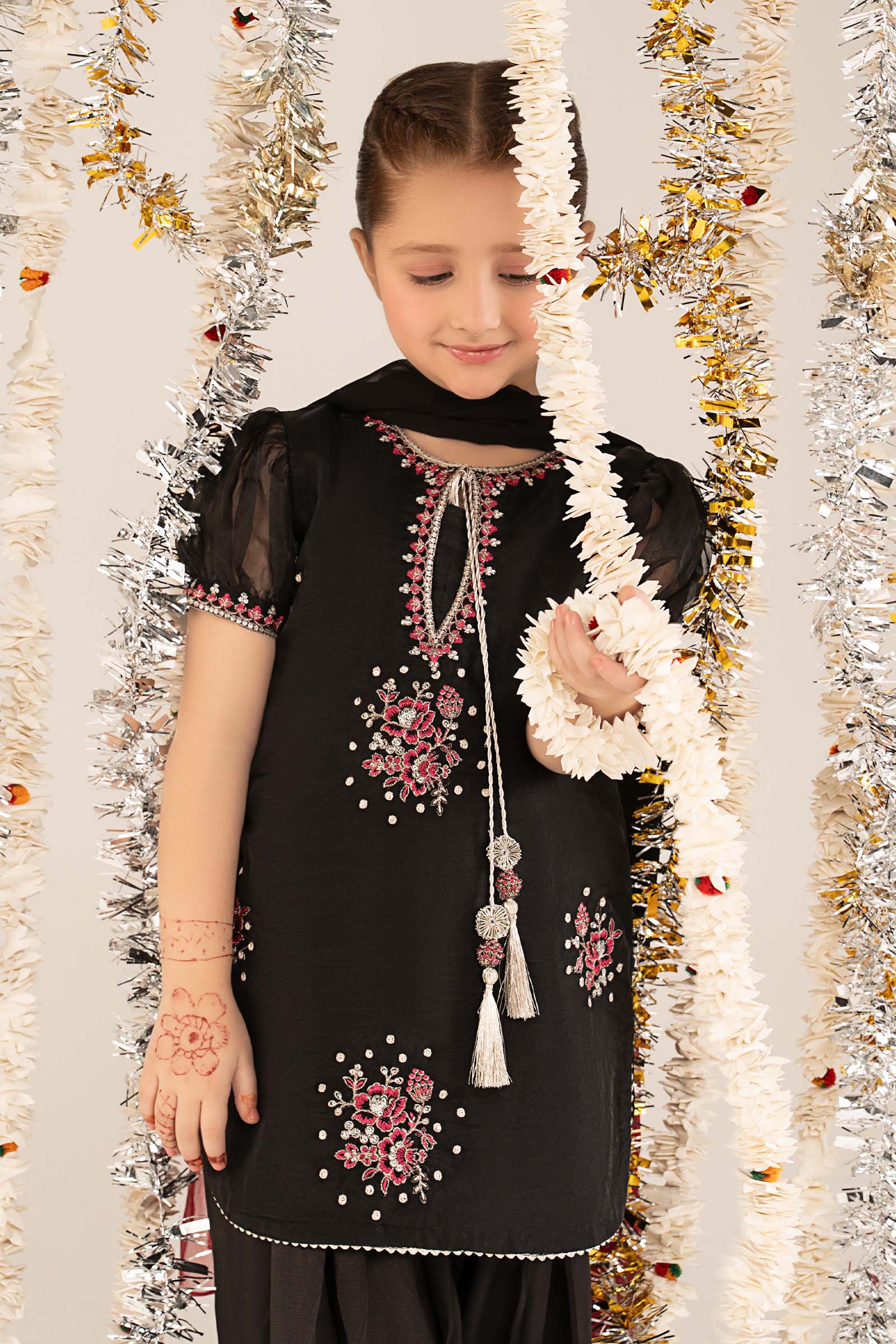 3 Piece Embroidered Organza Suit - Image 3