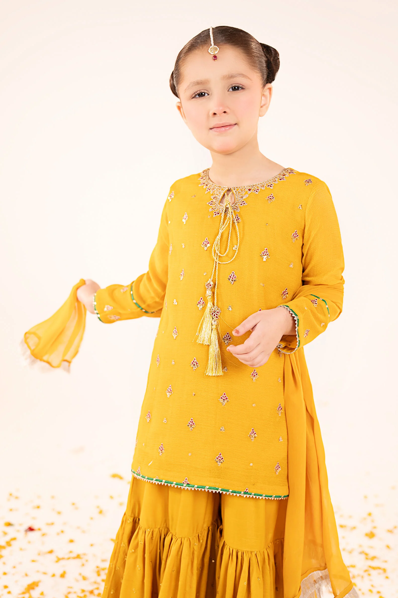 3 Piece Embroidered Cotton Net Suit - Image 2