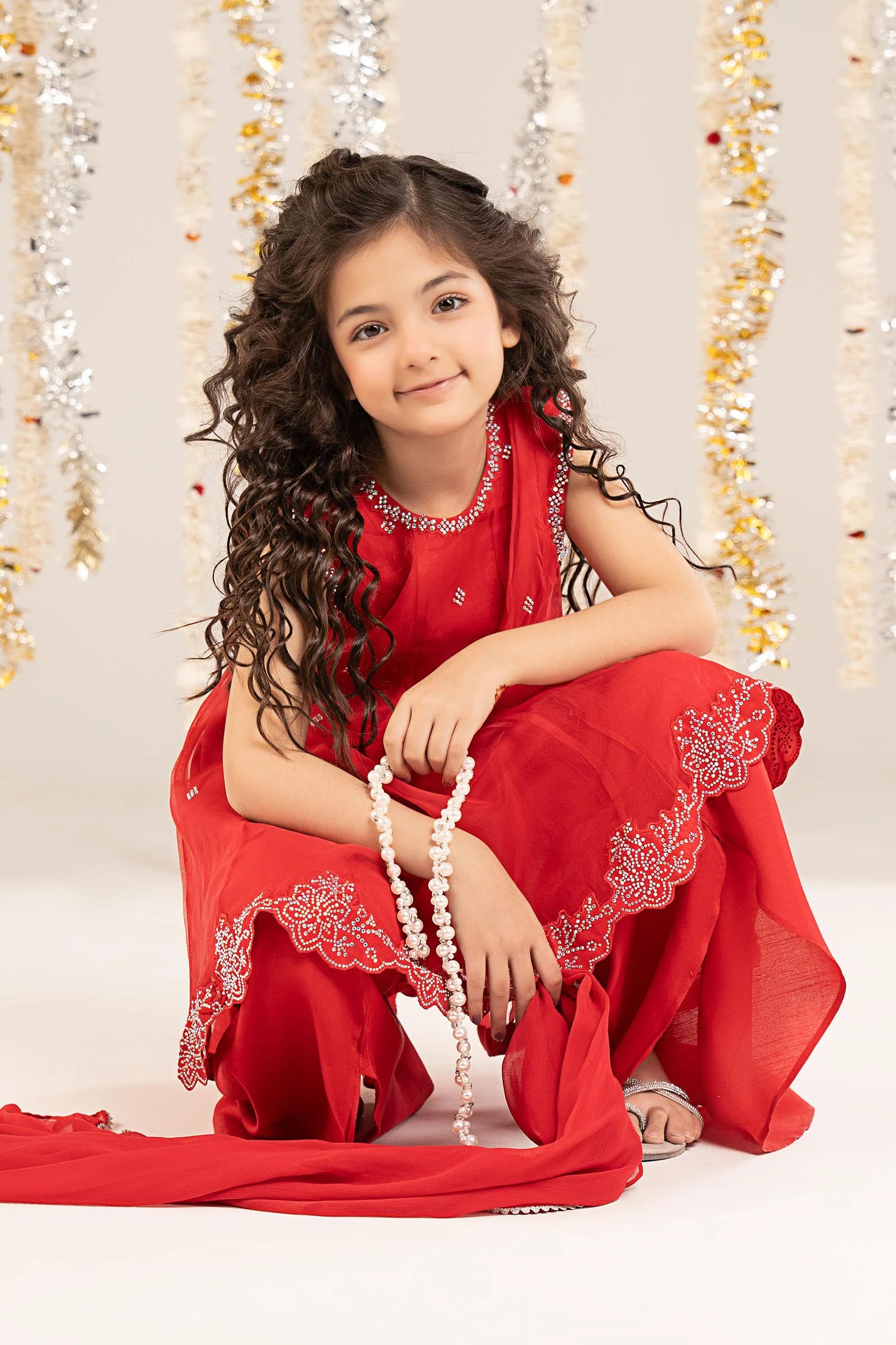 3 Piece Embellished Organza Suit - Image 3