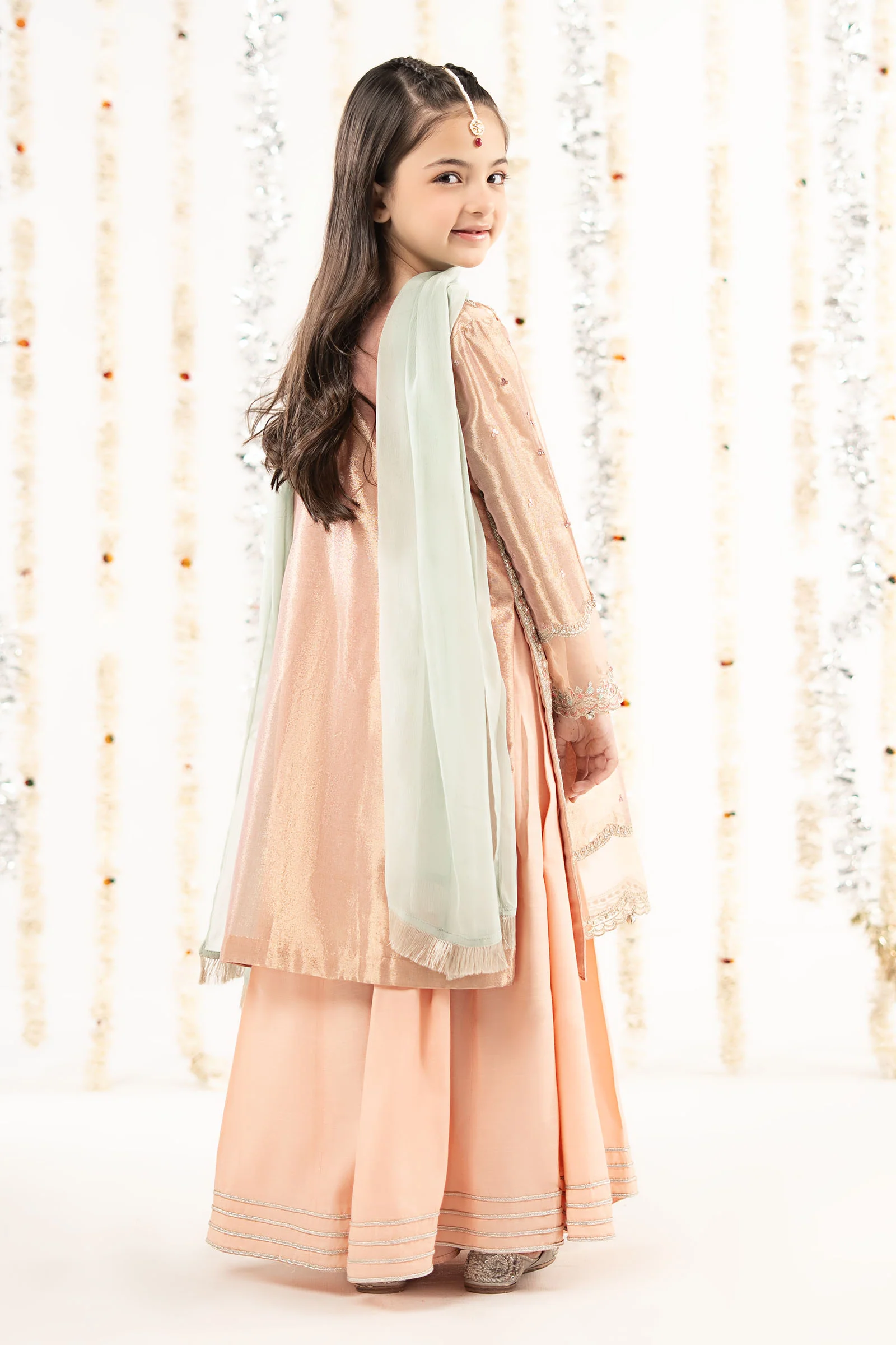 3 Piece Embroidered Tissue Suit - Image 7