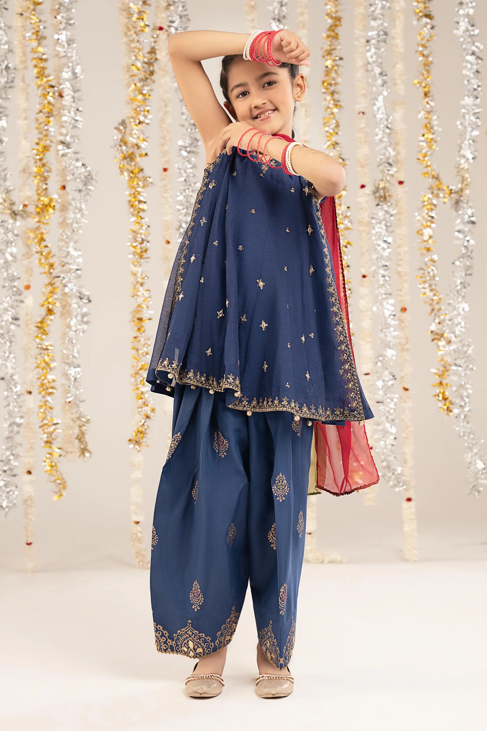 3 Piece Embroidered Cotton Net Suit