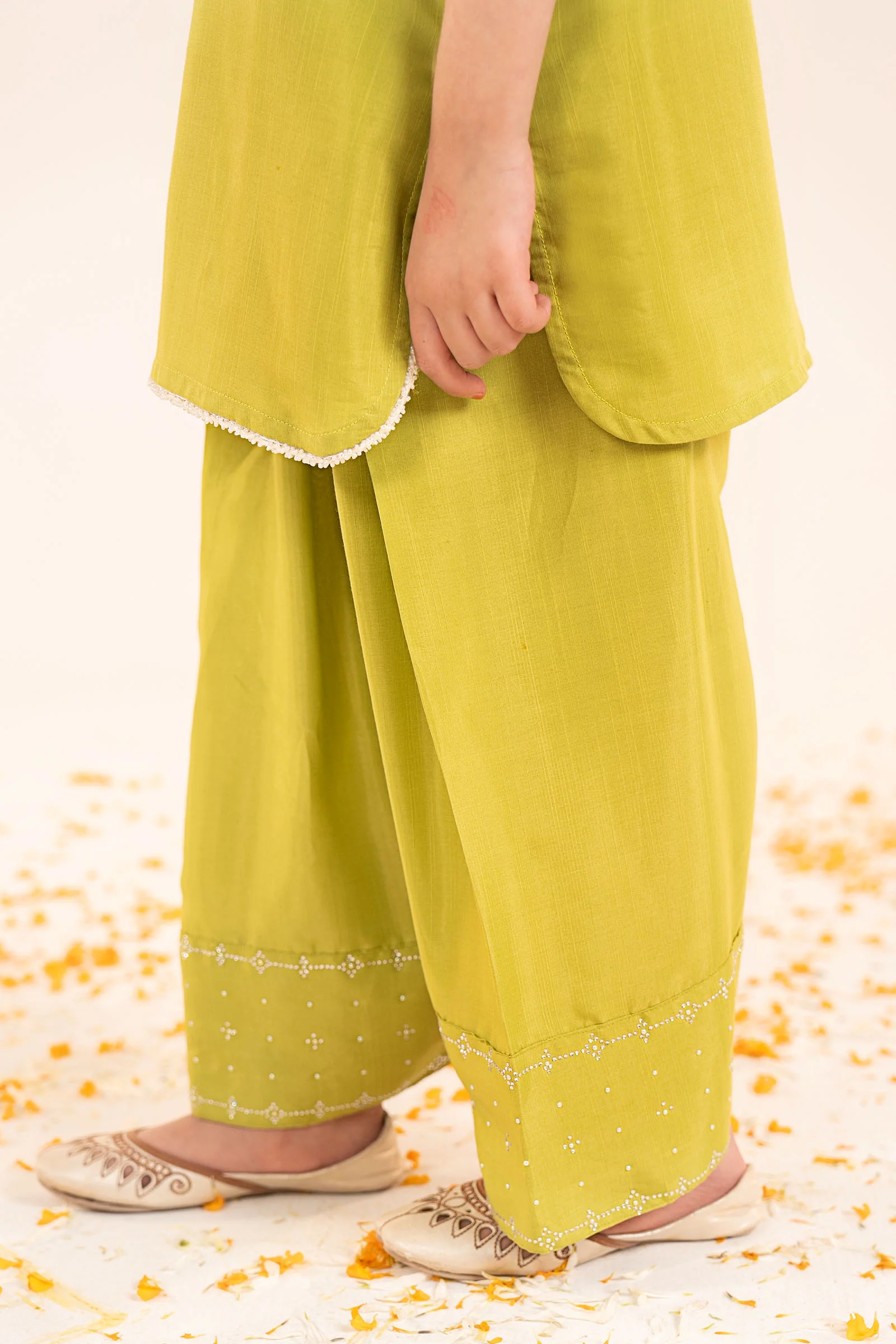 3 Piece Embellished Raw Silk Suit - Image 3
