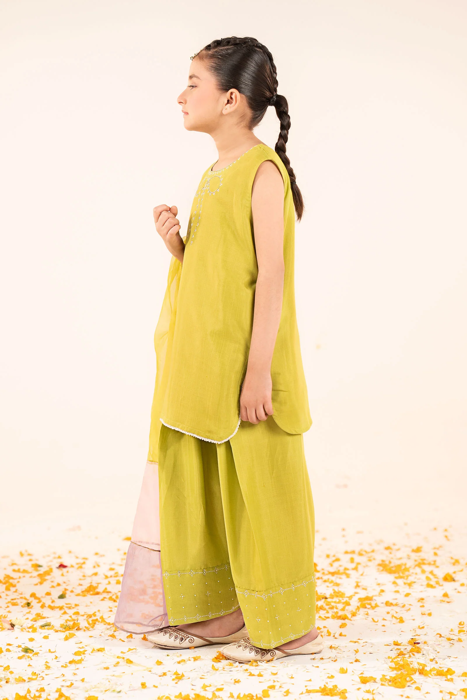3 Piece Embellished Raw Silk Suit - Image 5