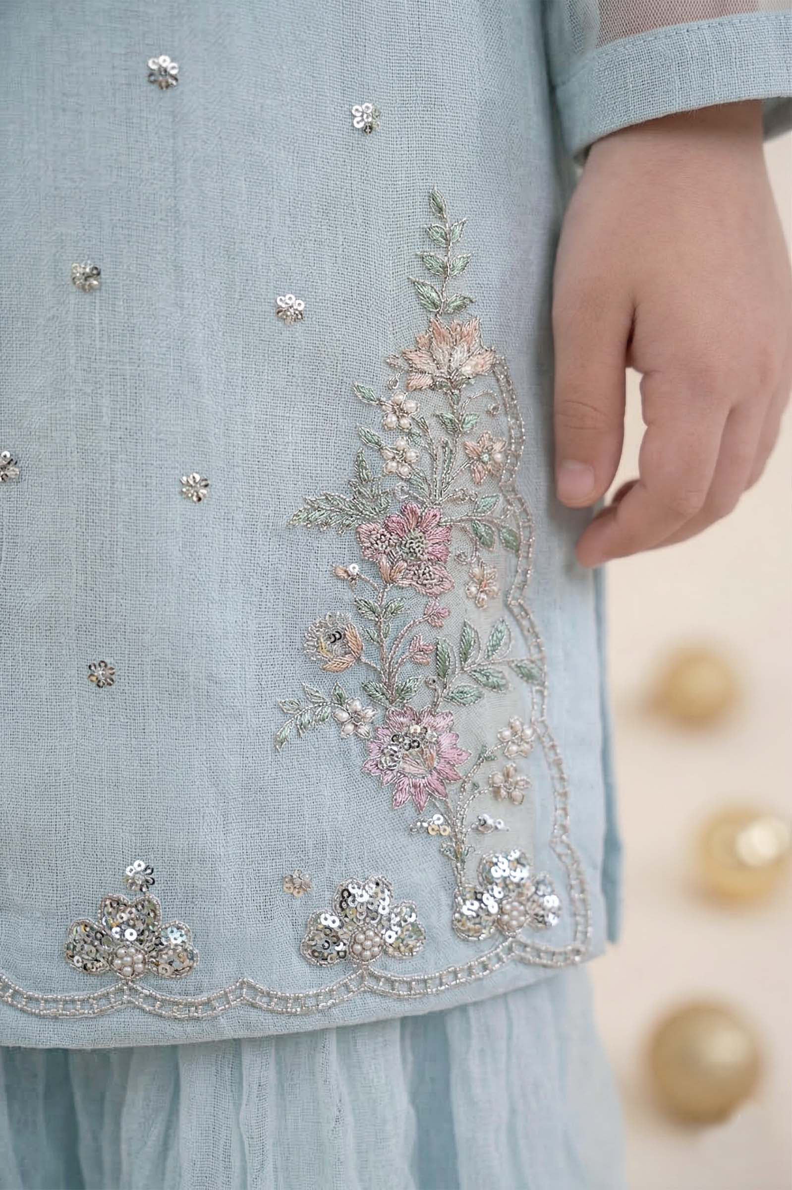2 Piece Embroidered Organza Suit - Image 3