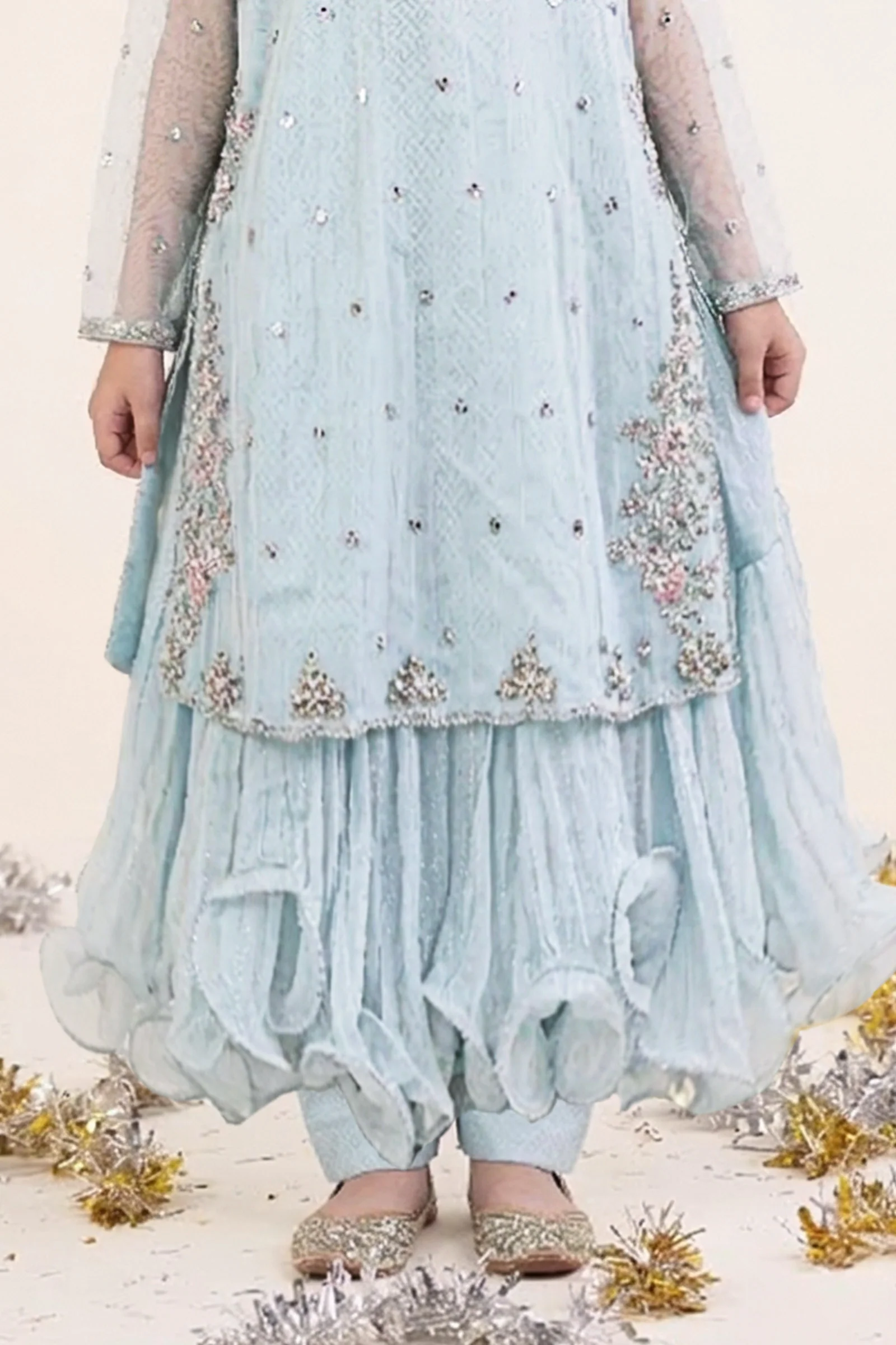 2 Piece Embroidered Organza Suit - Image 4