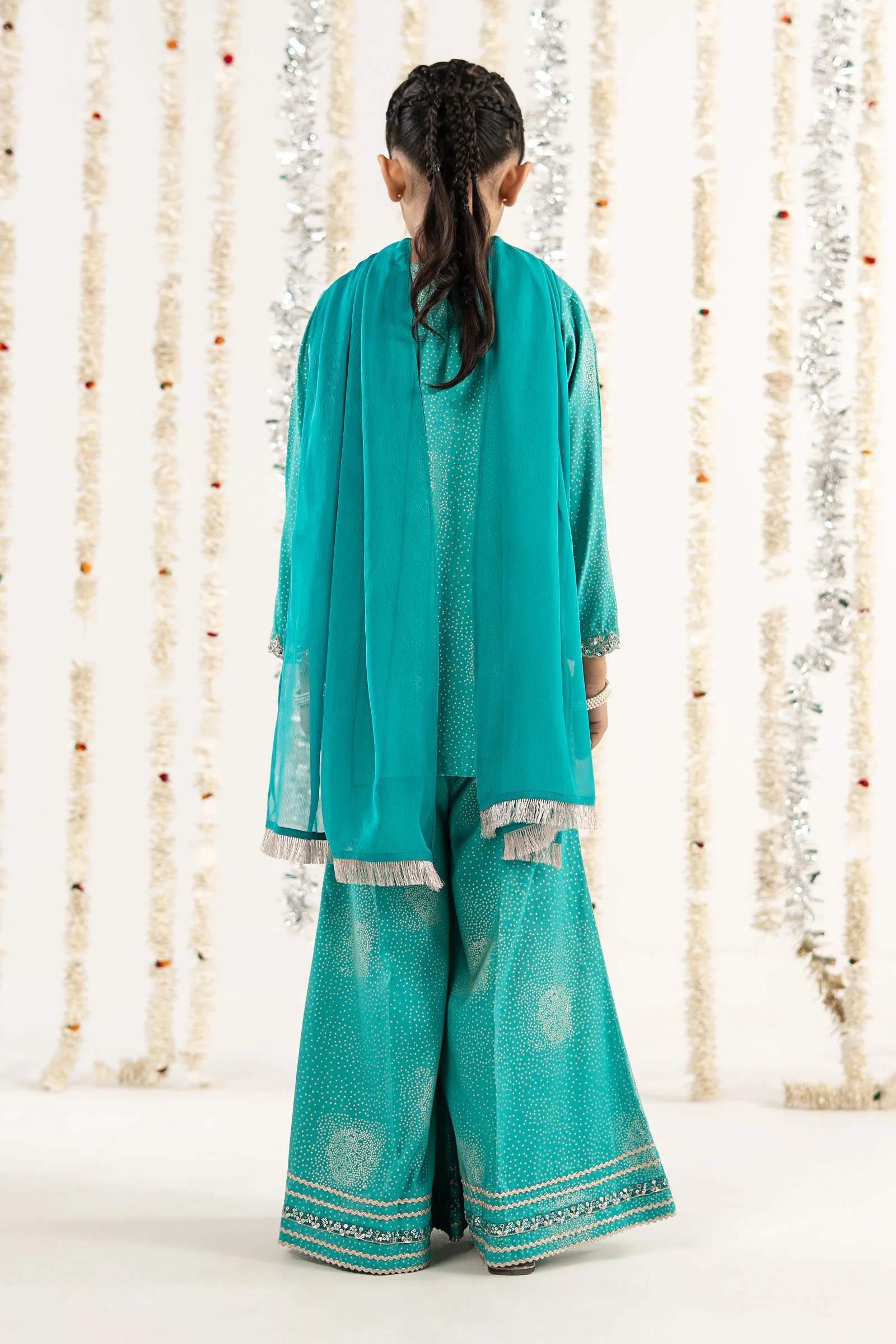 3 Piece Embroidered Raw Silk Suit - Image 7