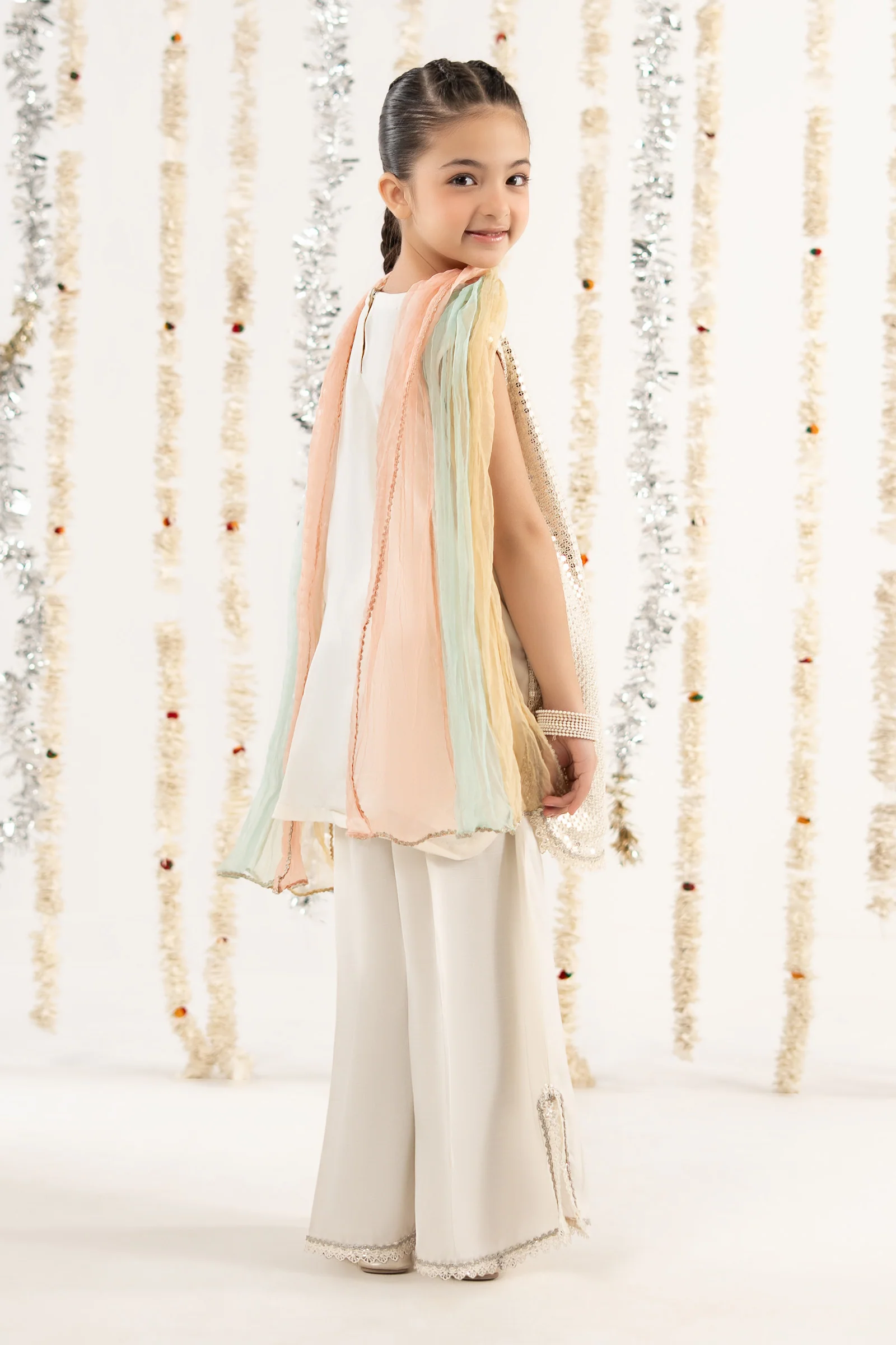 3 Piece Embroidered Chiffon Suit - Image 8