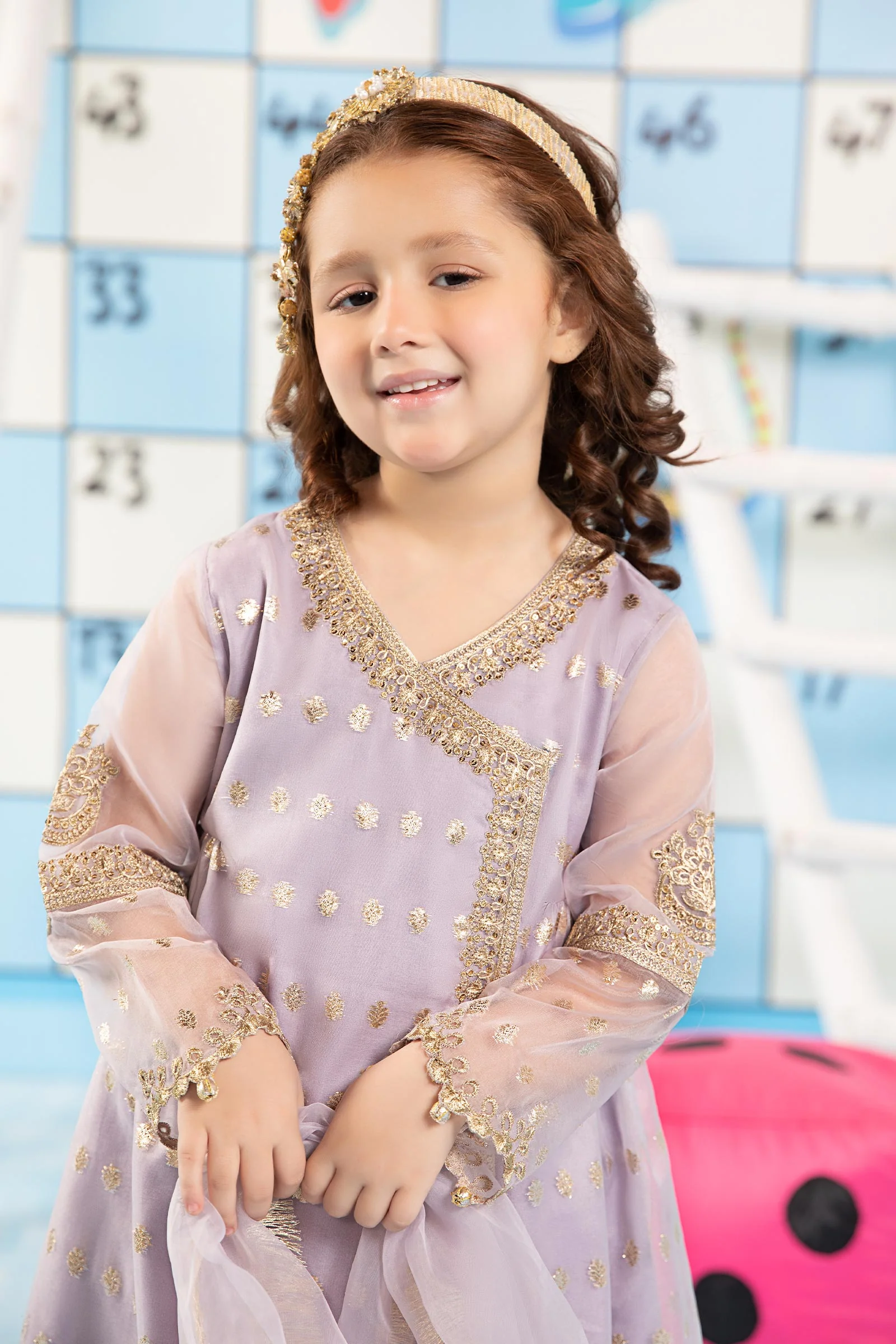 3 Piece Embroidered Lurex Organza Suit - Image 2