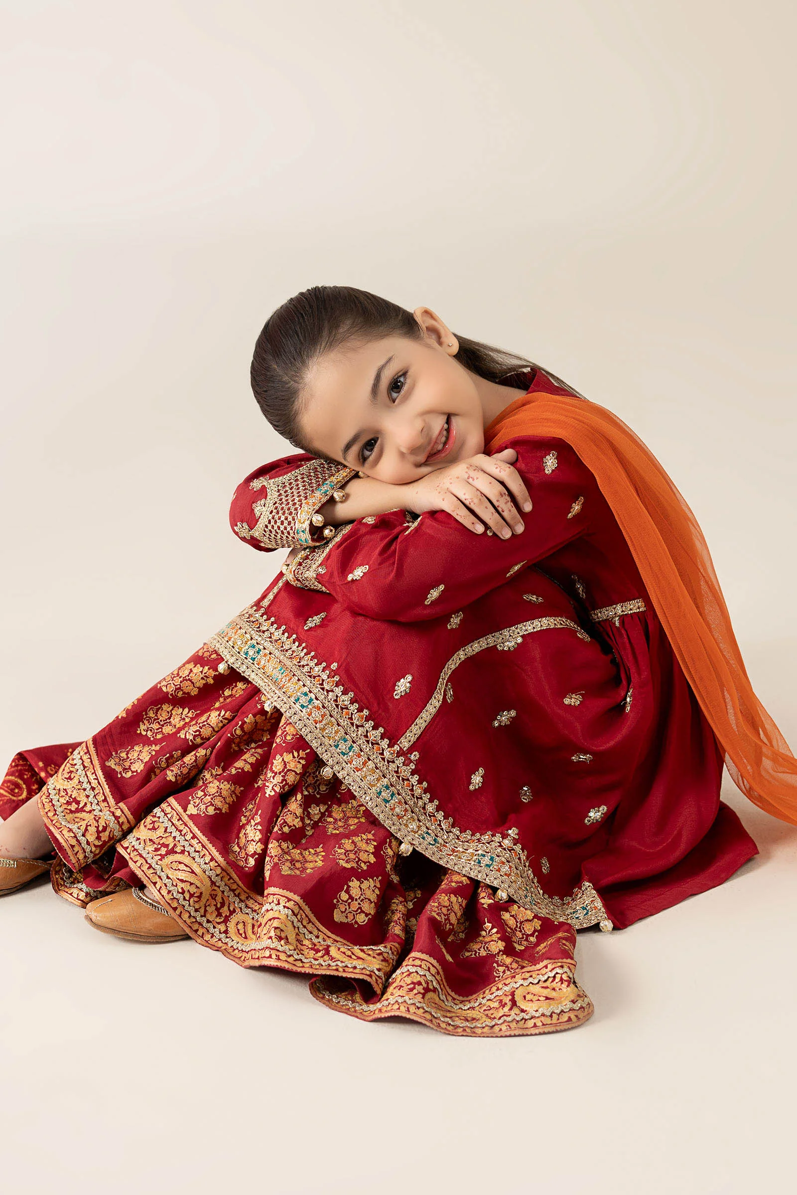3 Piece Embroidered PK Raw Silk Suit - Image 6