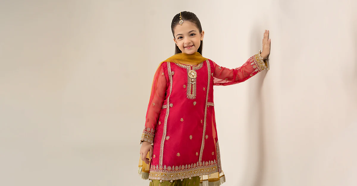 3 Piece Embroidered Poly Organza Suit - Image 8