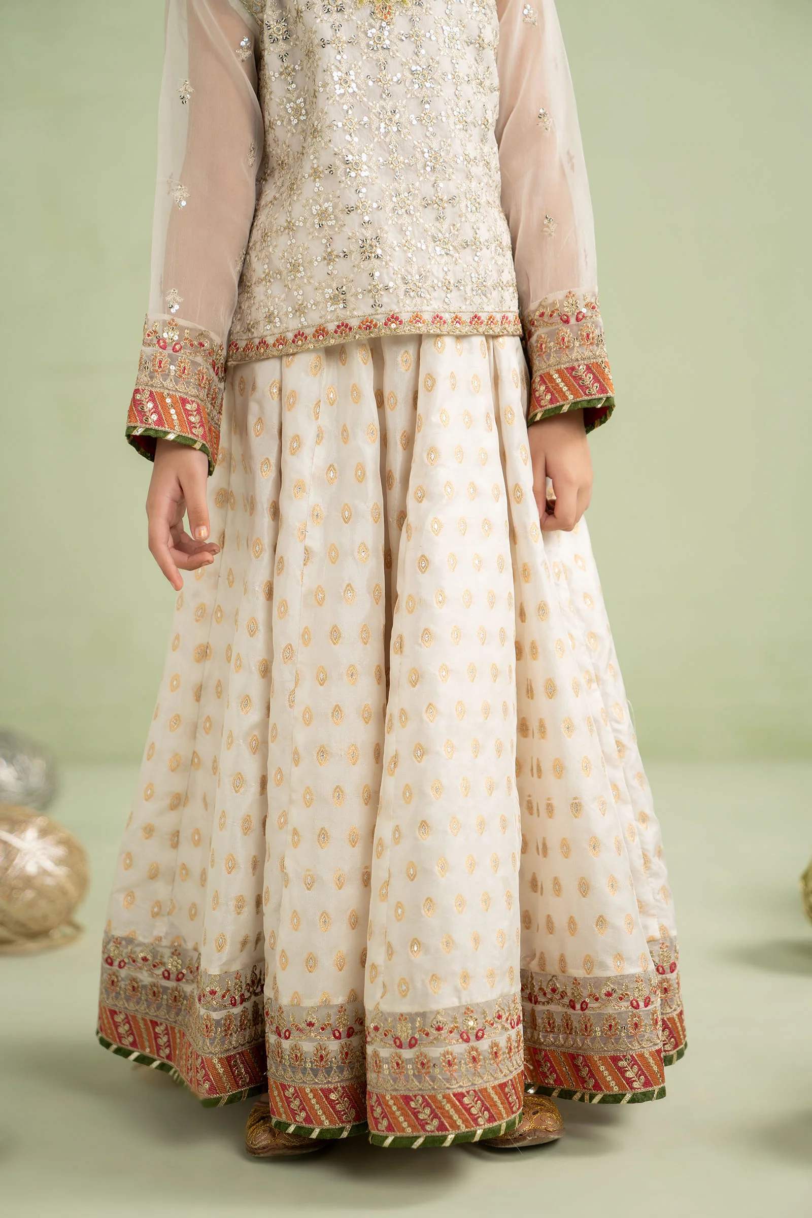 3 Piece Embroidered Organza Suit - Image 5