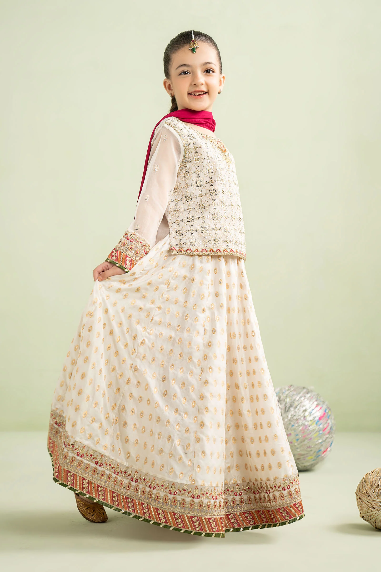 3 Piece Embroidered Organza Suit - Image 6