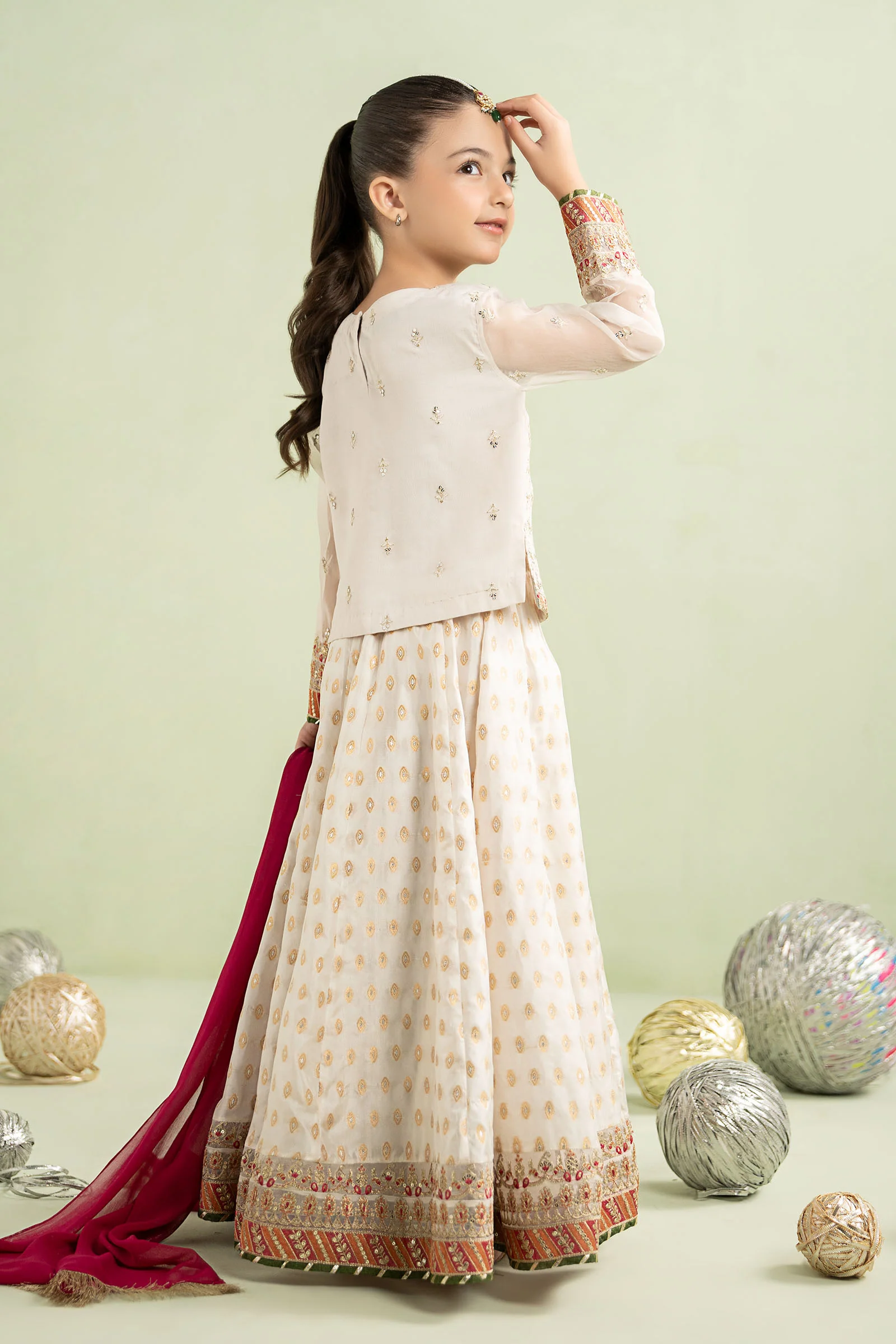 3 Piece Embroidered Organza Suit - Image 7