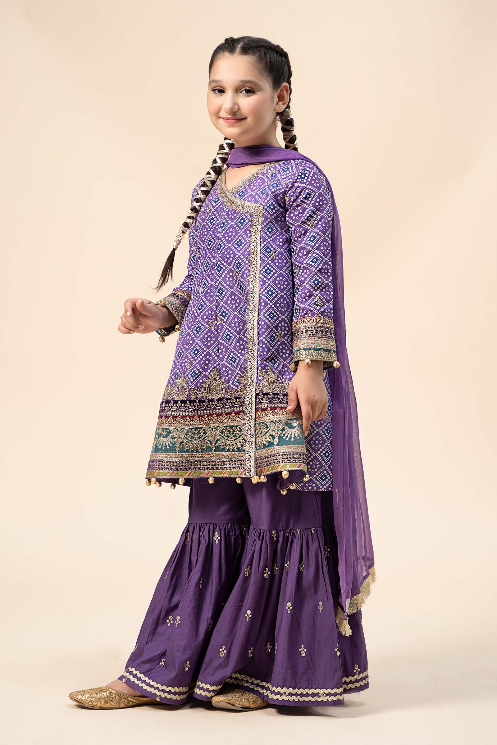 3 Piece Embroidered Raw Silk Suit - Image 11