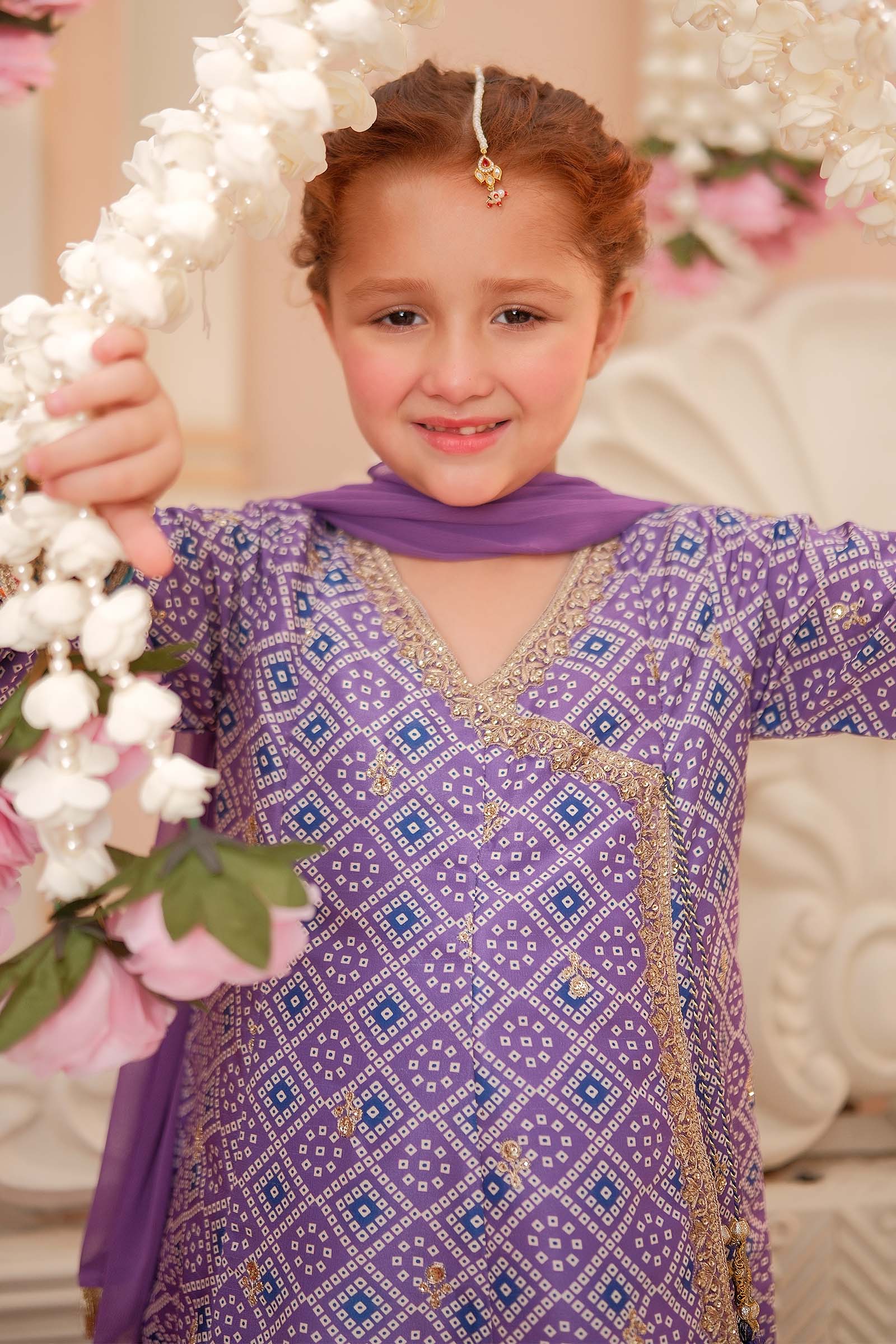 3 Piece Embroidered Raw Silk Suit - Image 3