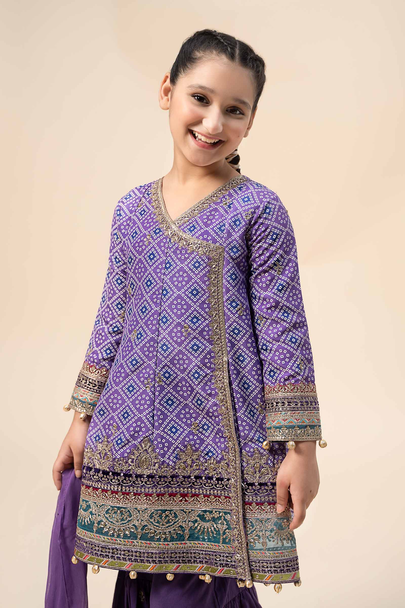 3 Piece Embroidered Raw Silk Suit - Image 9