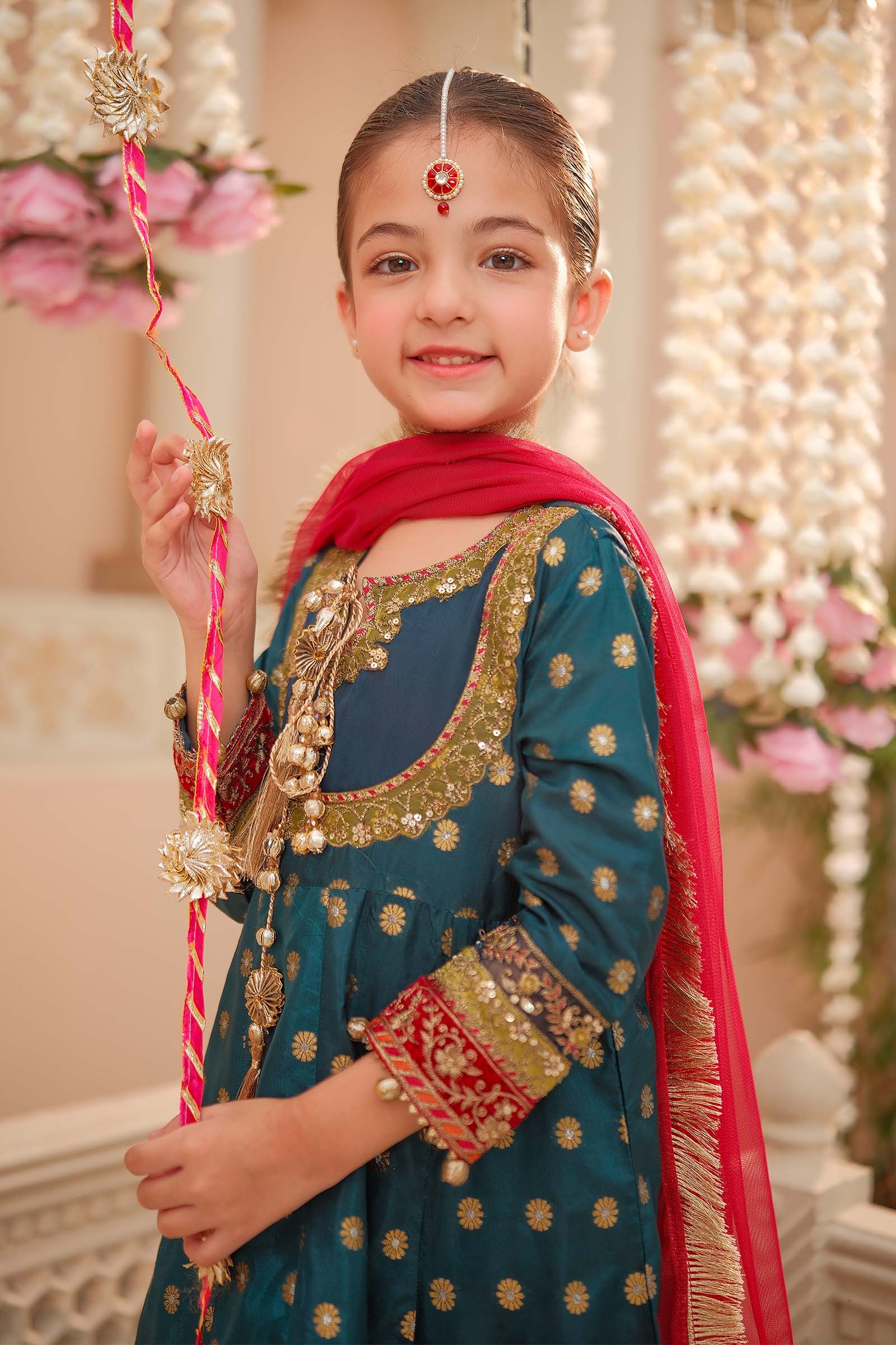 3 Piece Embroidered Jamawar Suit - Image 3