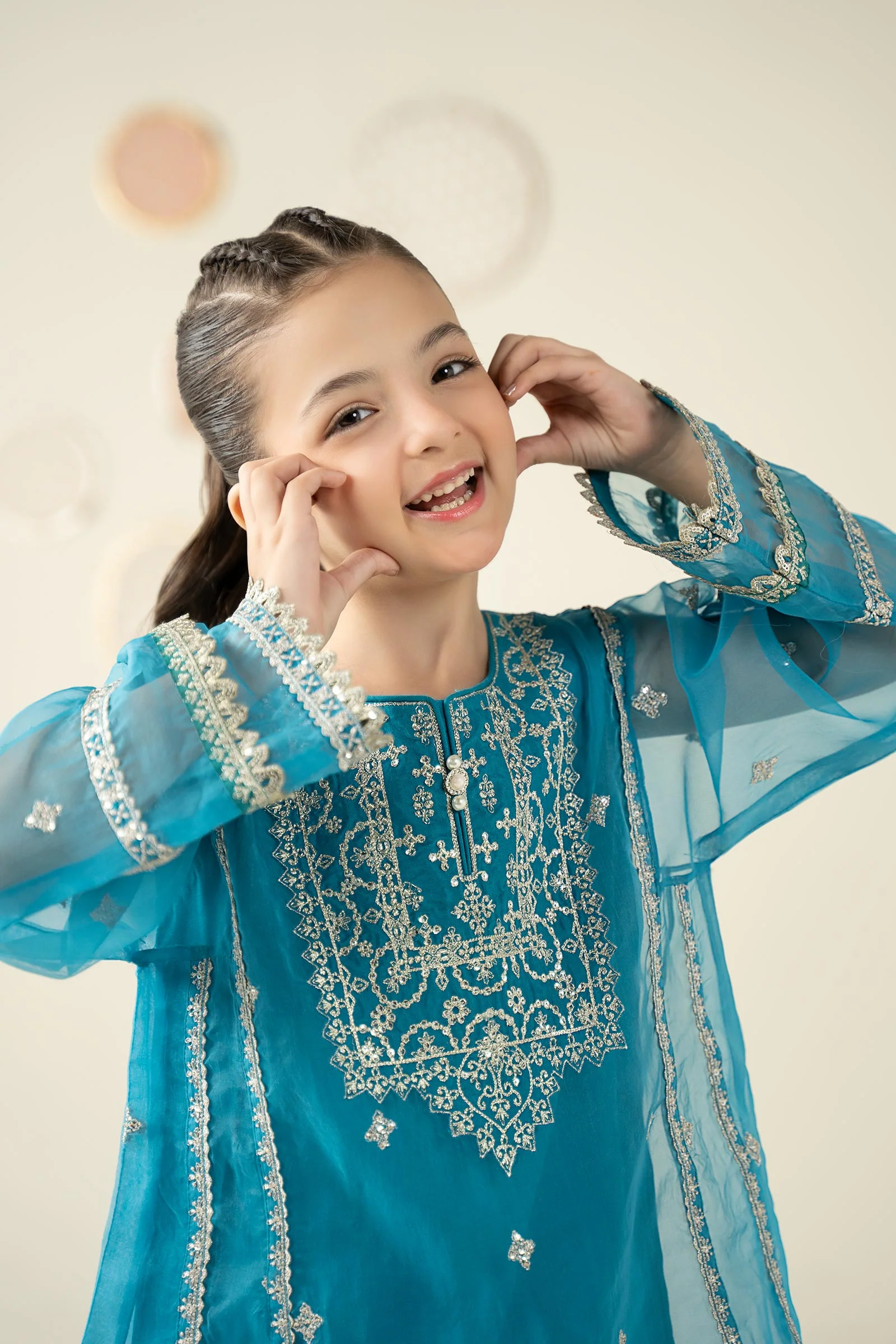 2 Piece Embroidered Organza Suit - Image 2