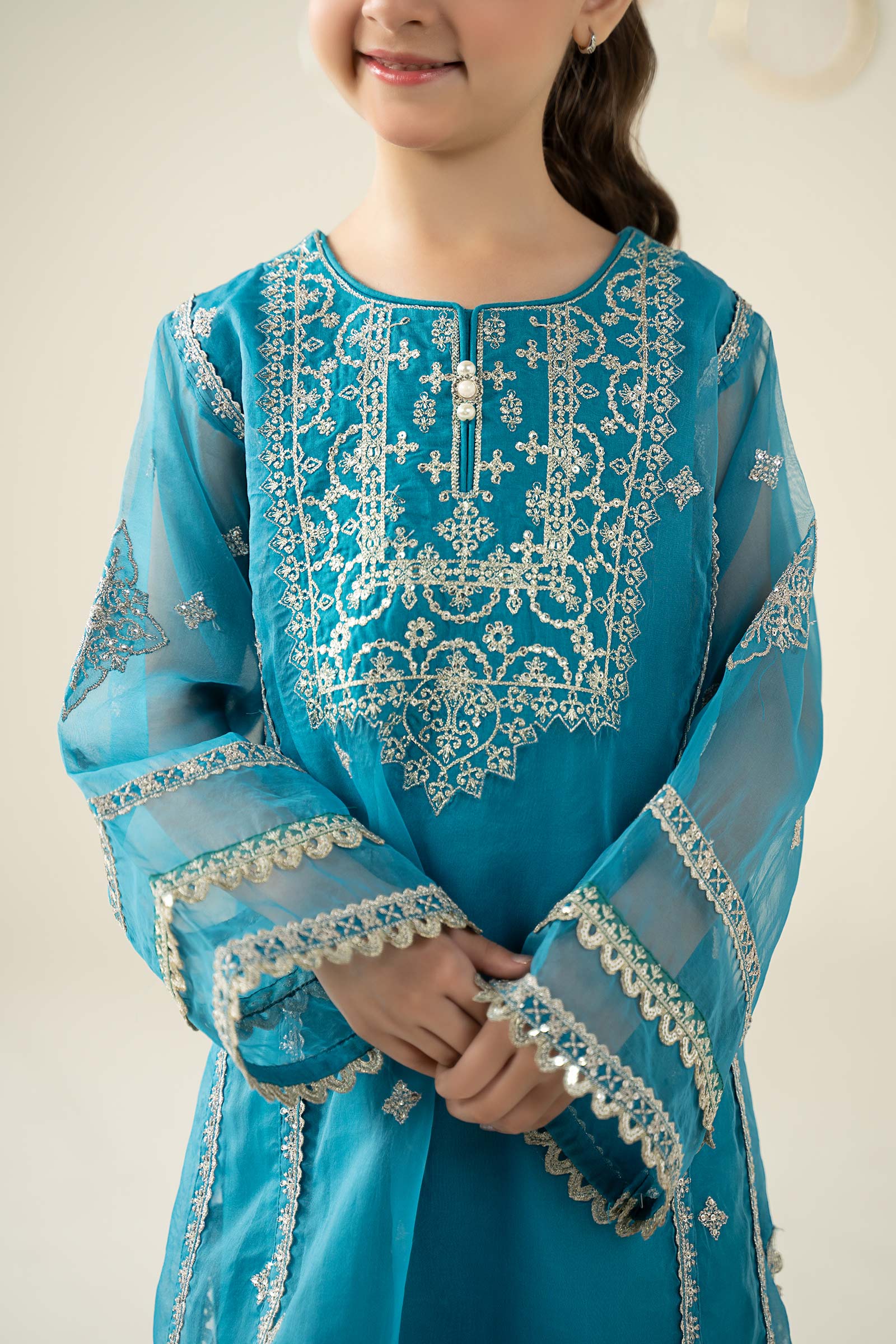 2 Piece Embroidered Organza Suit - Image 6