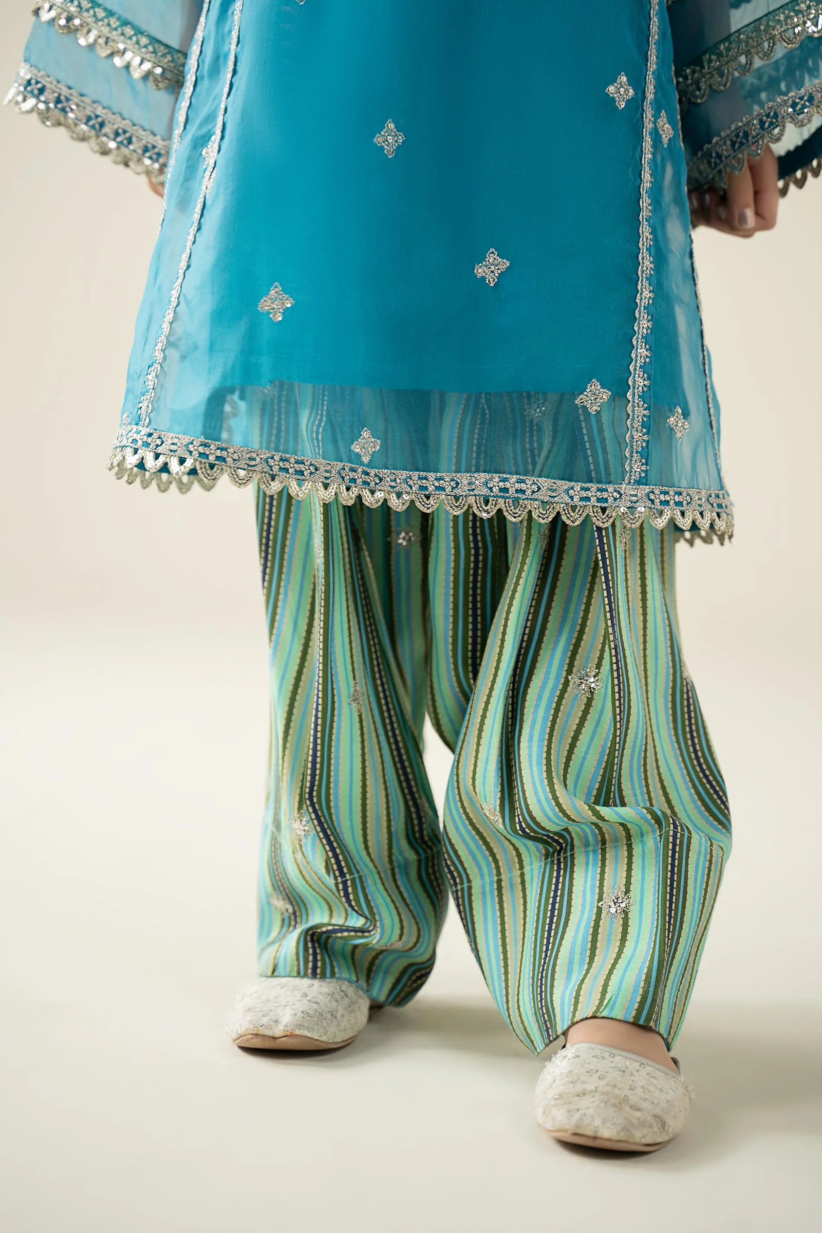 2 Piece Embroidered Organza Suit - Image 7