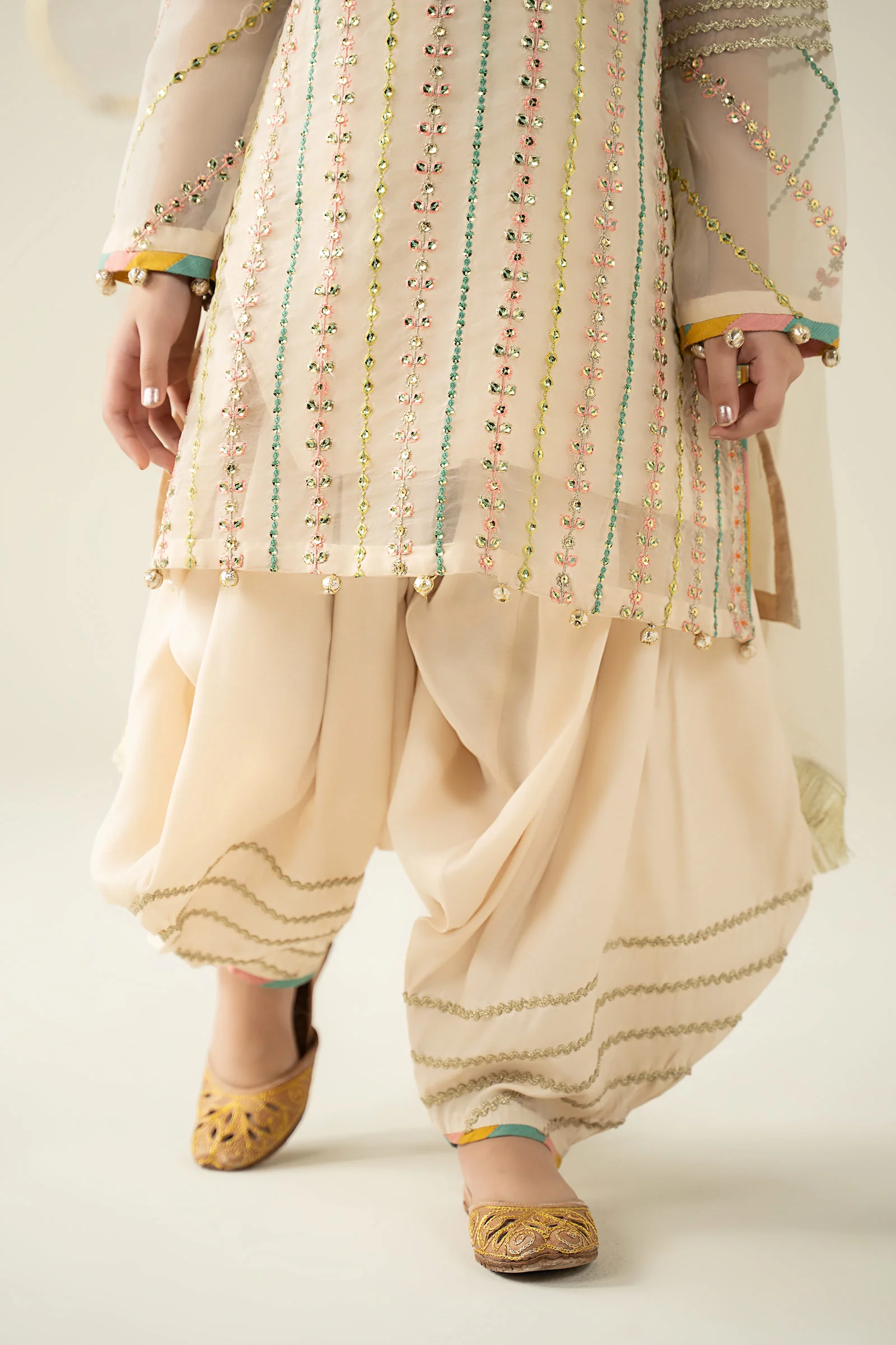 3 Piece Embroidered Organza Suit - Image 5