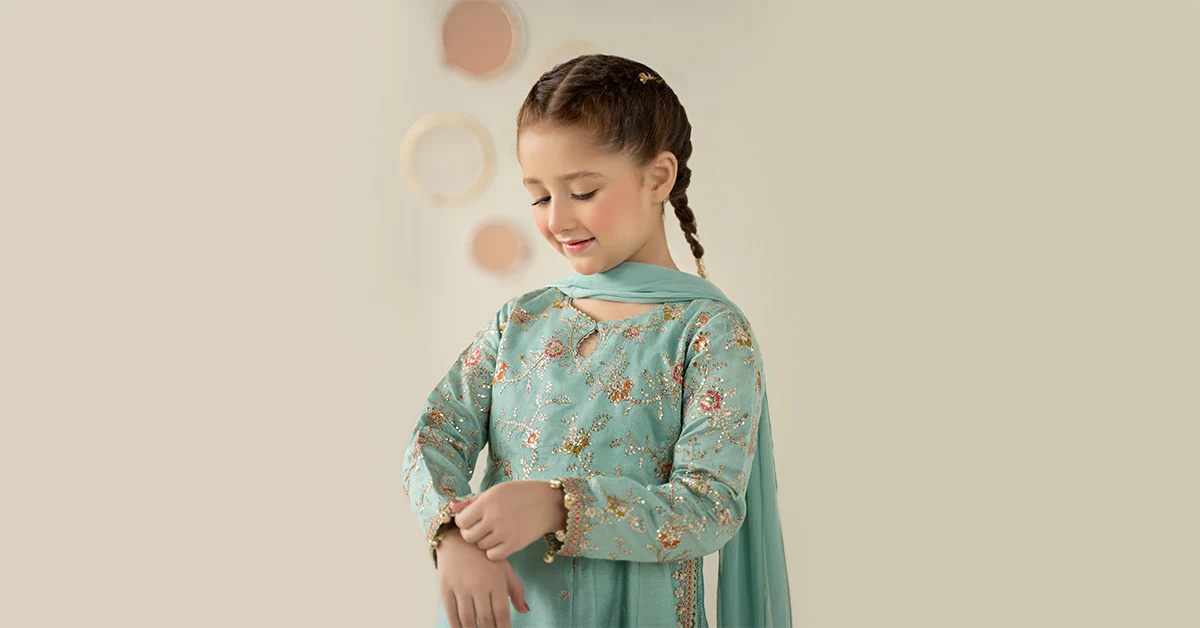 3 Piece Embroidered Cotton Silk Suit - Image 8