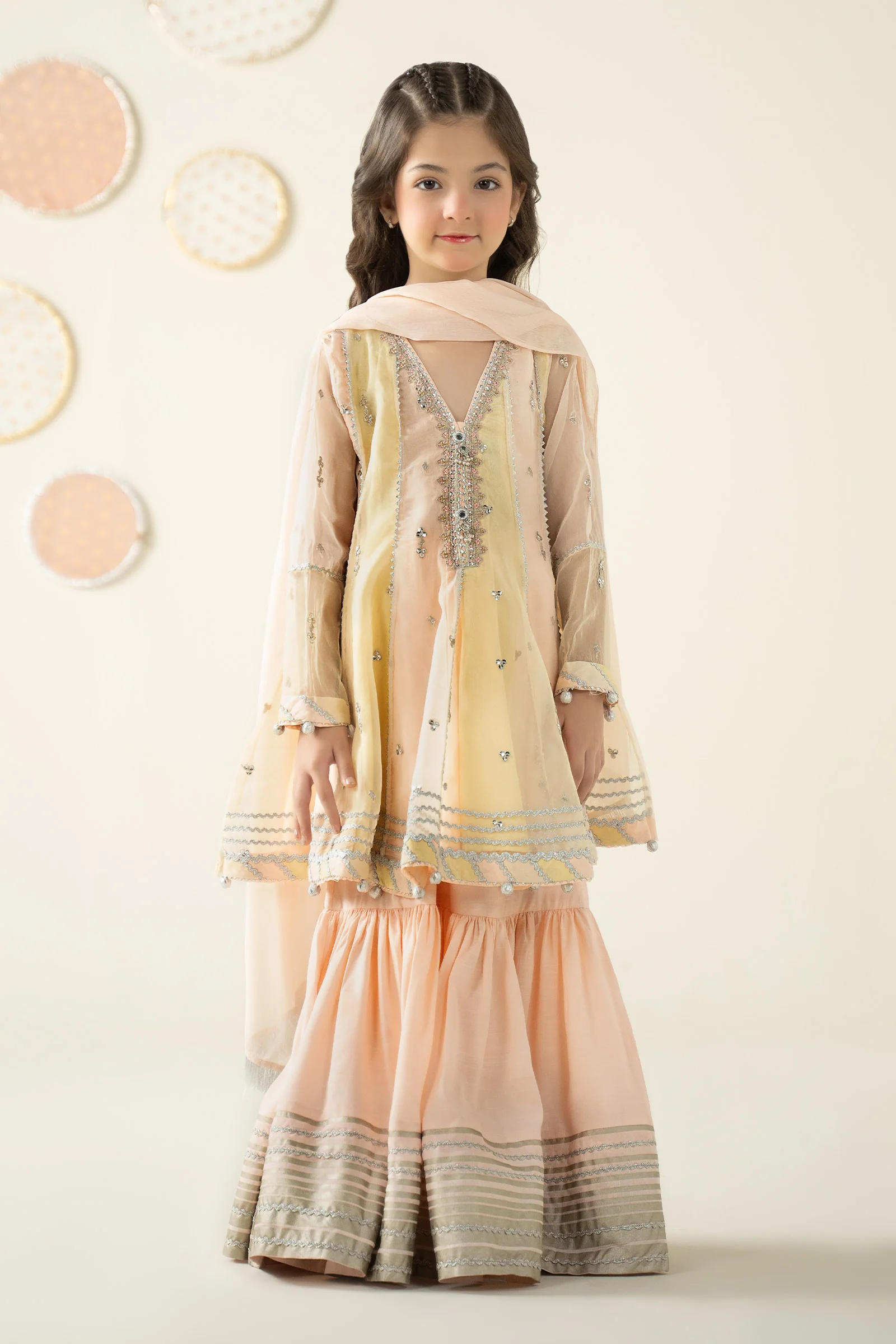 3 Piece Embroidered Organza Suit