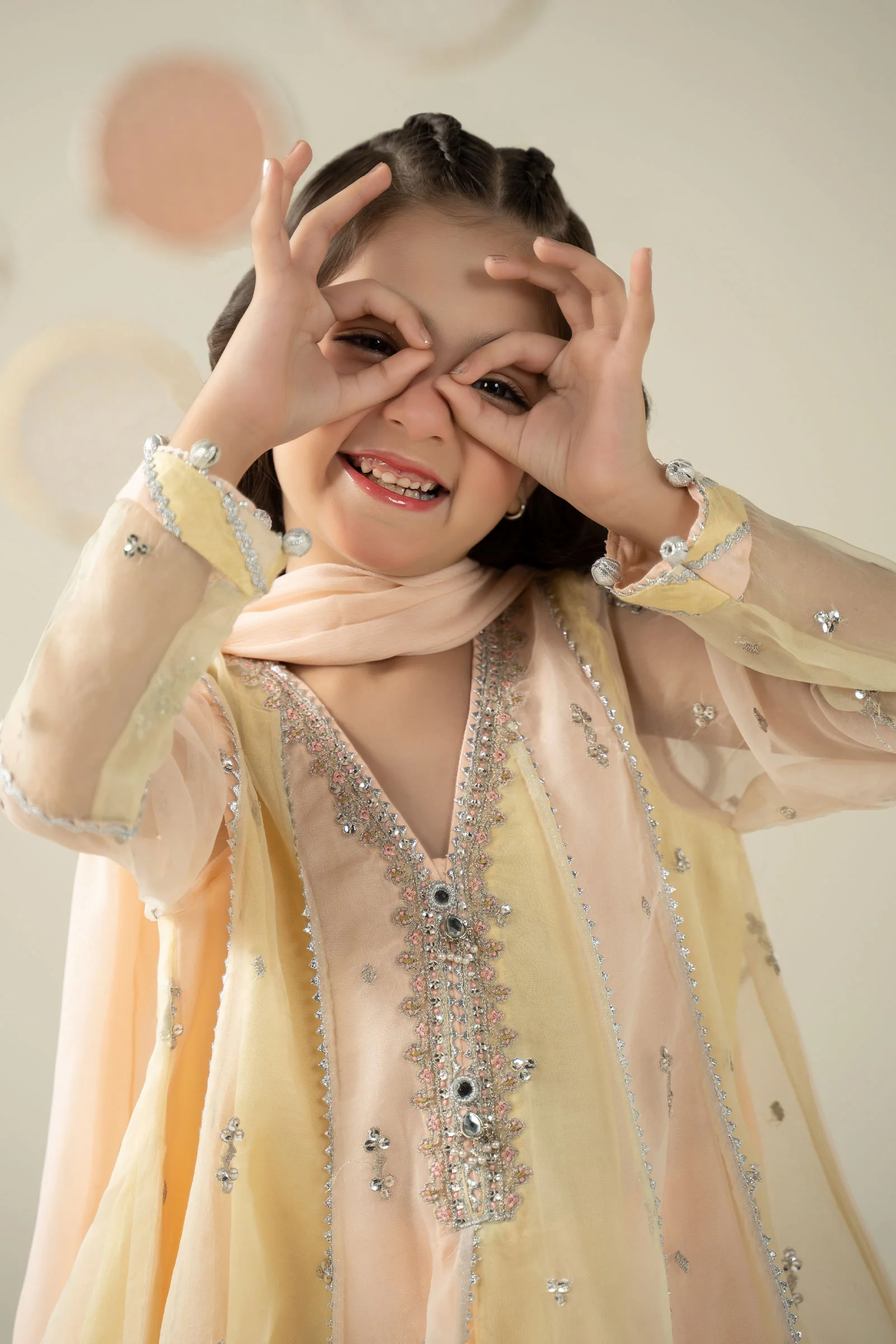 3 Piece Embroidered Organza Suit - Image 3