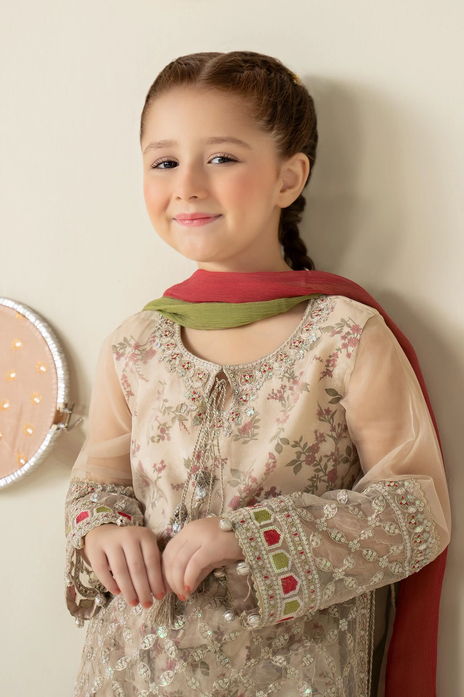 3 Piece Embroidered Organza Suit - Image 3