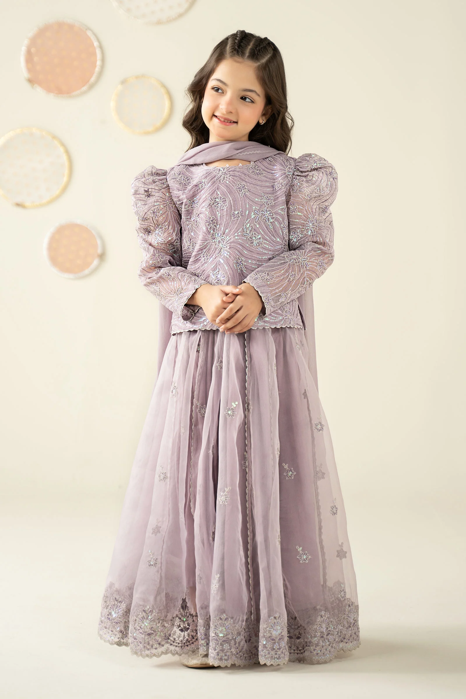 3 Piece Embroidered Organza Suit