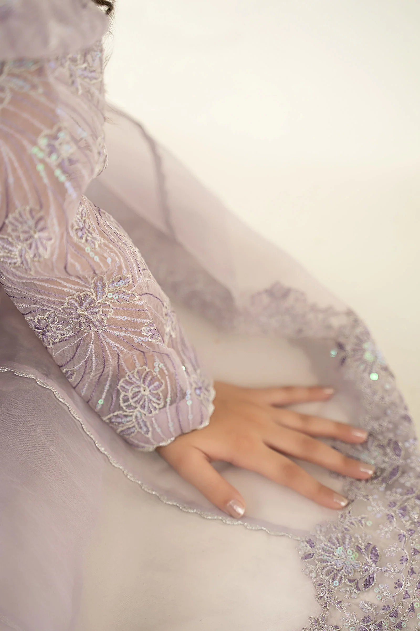 3 Piece Embroidered Organza Suit - Image 6