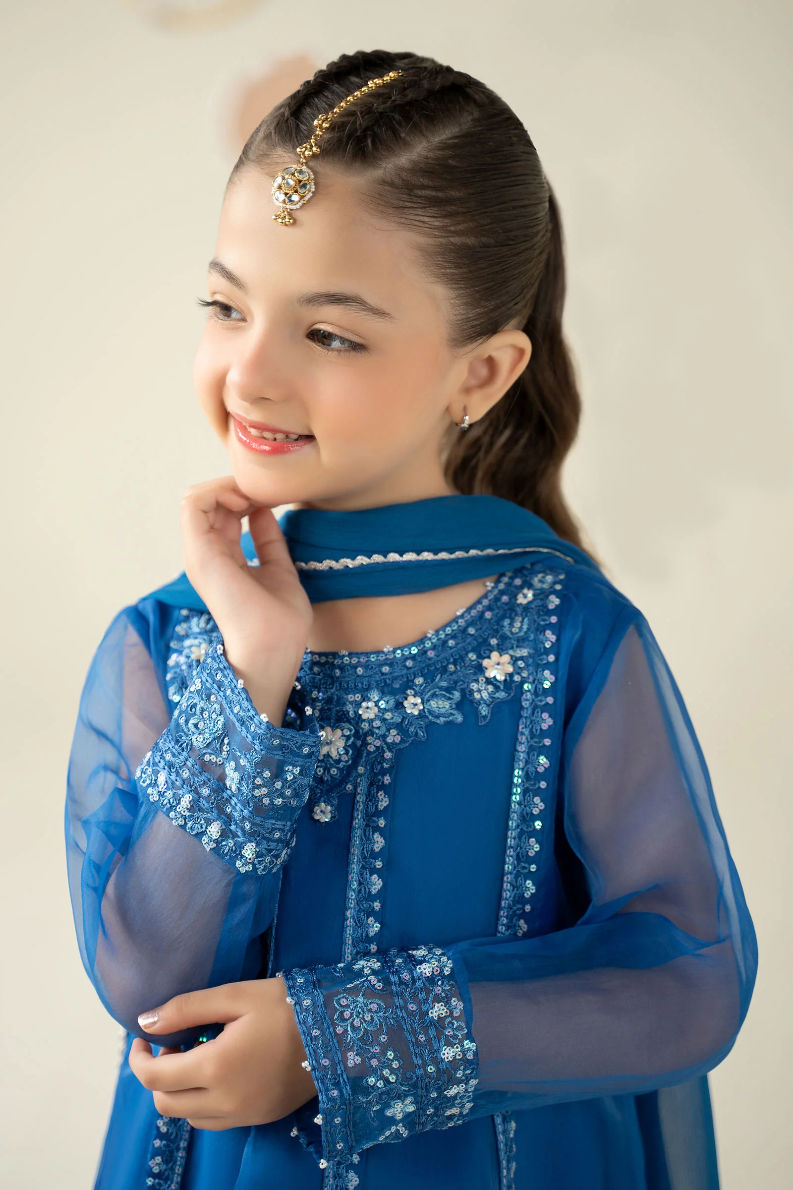 3 Piece Embroidered Organza Suit - Image 3